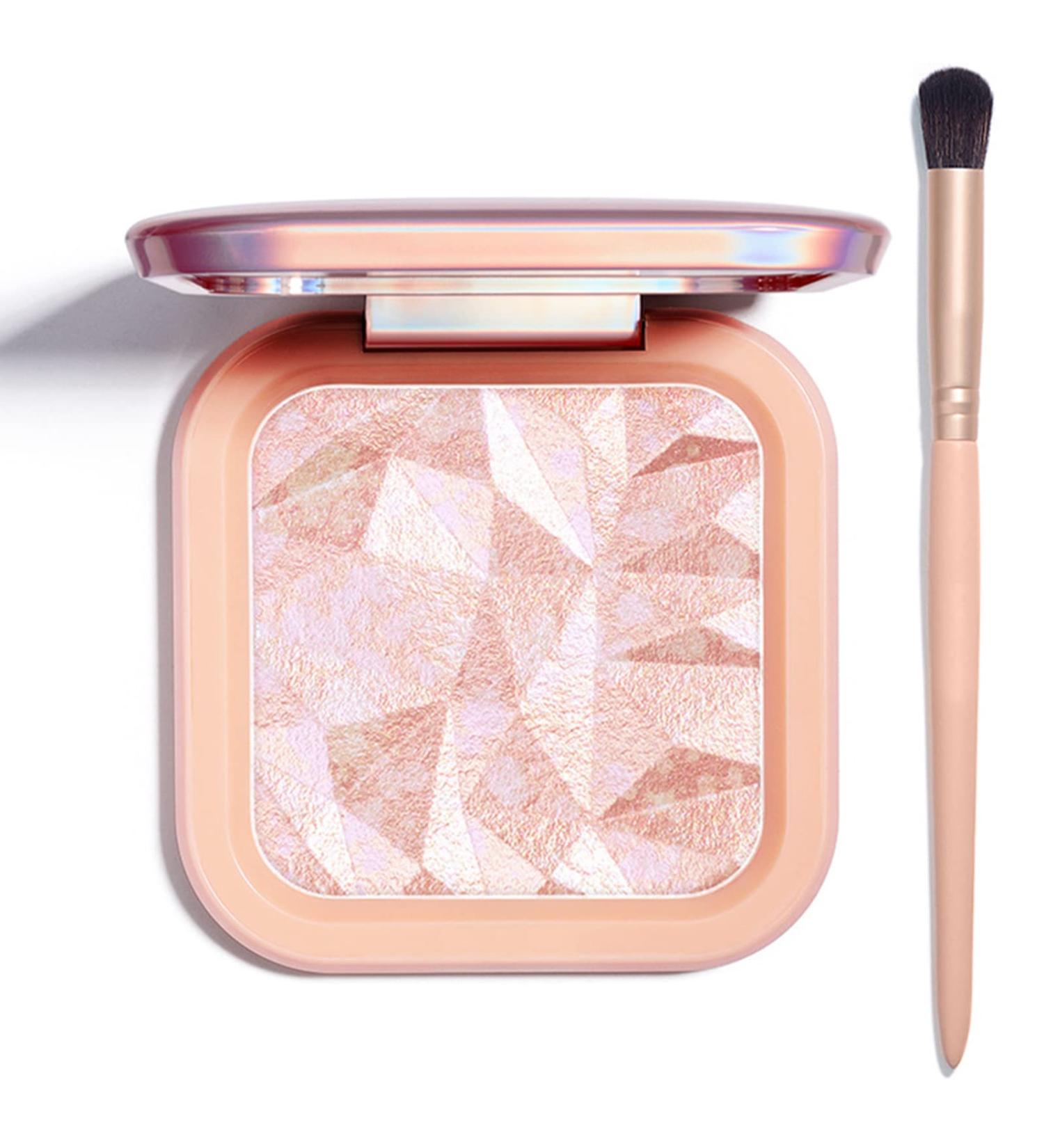 PINK GOLD Highlighter Makeup Palette - Shimmer Contour Powder for Brightening & Long-Lasting Illumination with Mirror - Cheek Highlighter Makeup - Buy Online on SooperMarket.com