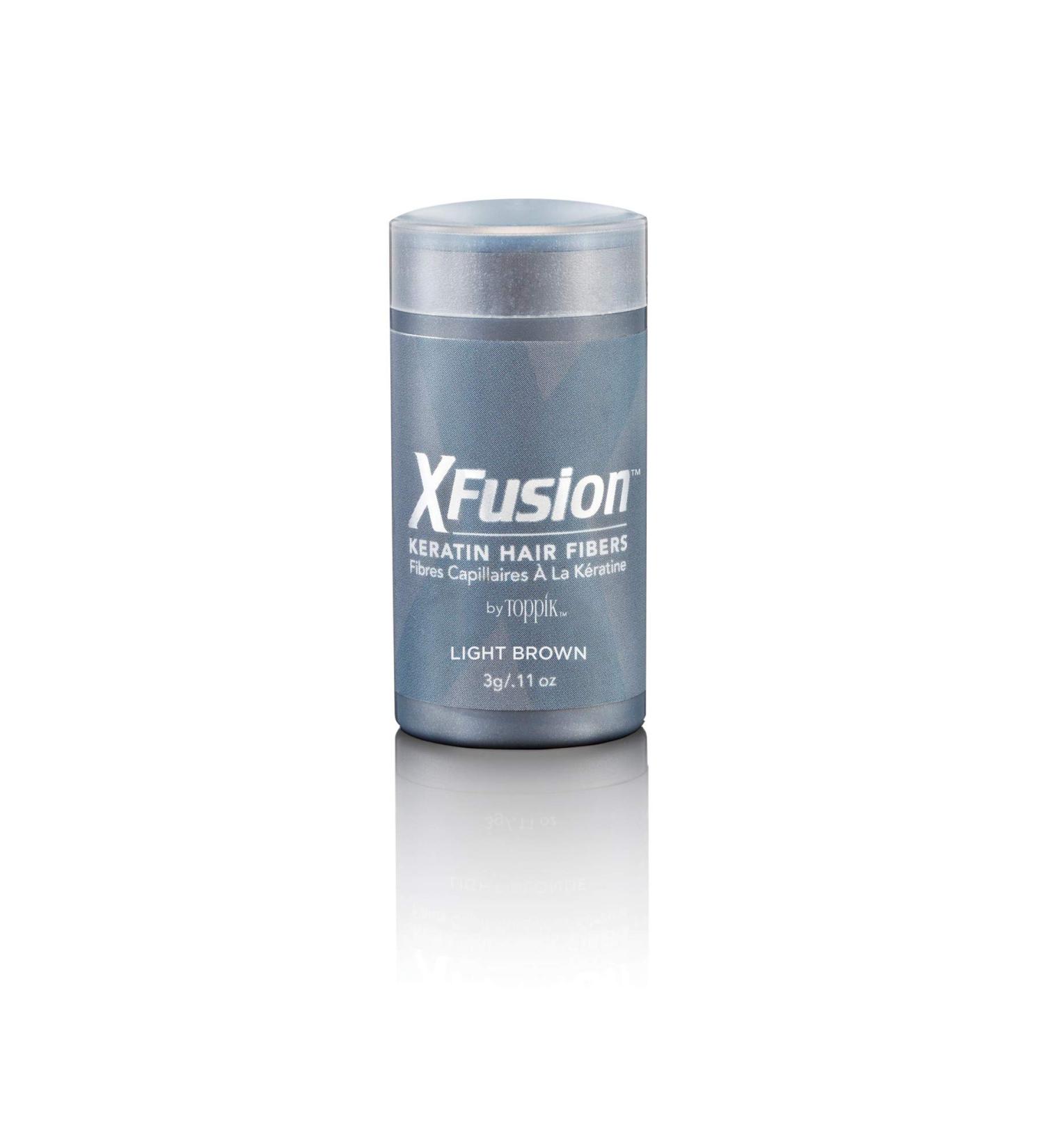 XFusion Keratin Hair Fibers - Light Brown | Instantly Conceals Thinning Hair - Buy Online on SooperMarket.com