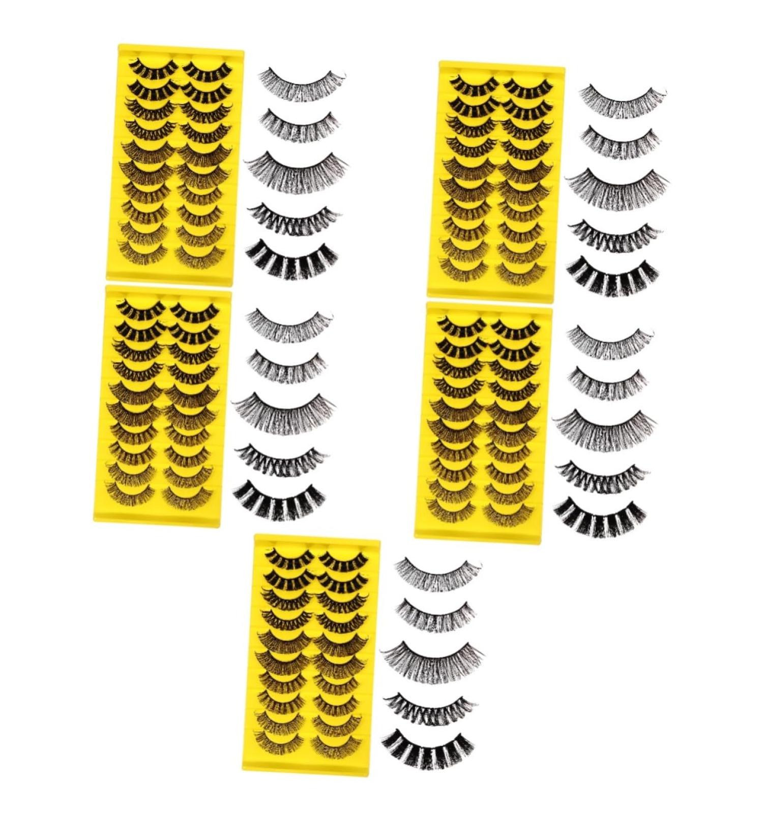 50 Pairs Fluffy Natural Fake Eyelashes - Realistic Full Strip Lashes for Women | Bulk Makeup Tools - Buy Online on SooperMarket.com