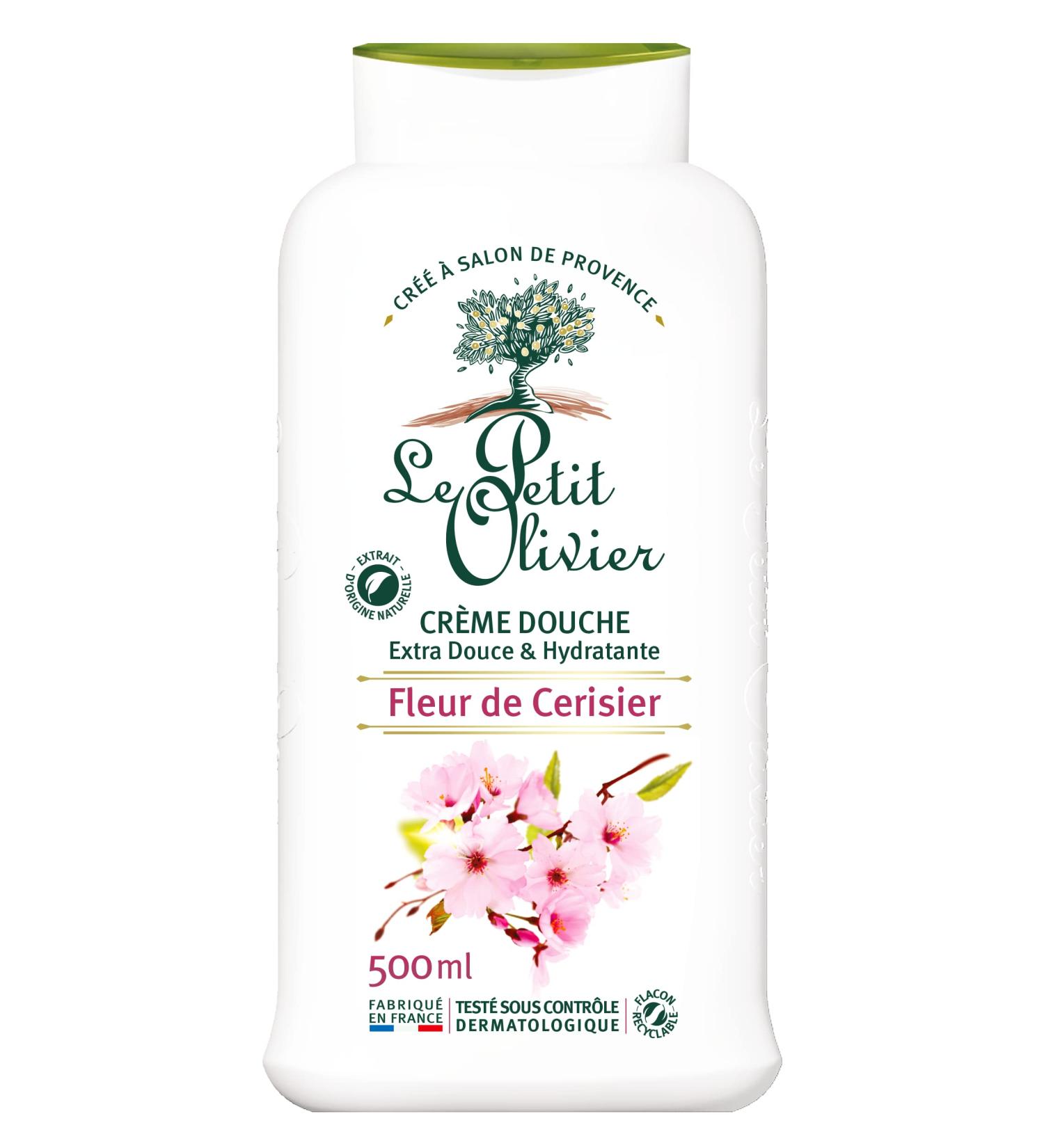 Le Petit Olivier Cherry Blossom Shower Cream 16.9 oz | Moisturizing Body Cream for Sensitive Skin | Natural Ingredients Glycerin & pH Neutral | Soap-Free & Dye-Free - Buy Online on SooperMarket.com