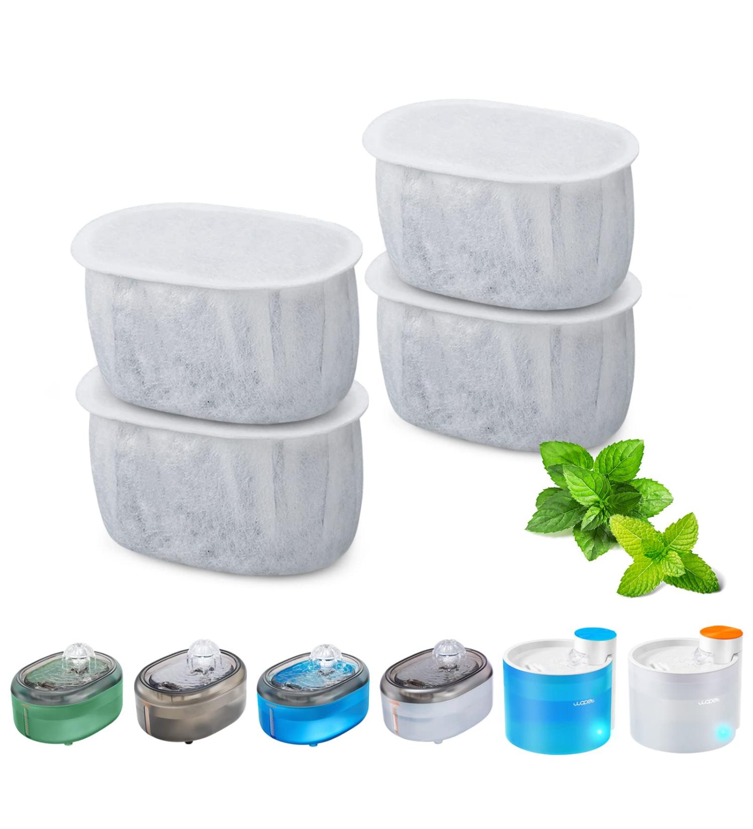 WOPET 4 Pack Replacement Filters Compatible with W300 &W300B &W500 Cat Water Fountain  67oz/2L Automatic Pet Water Fountain  Super Quiet Dog Water Dispenser 4pcs - Buy Online on SooperMarket.com