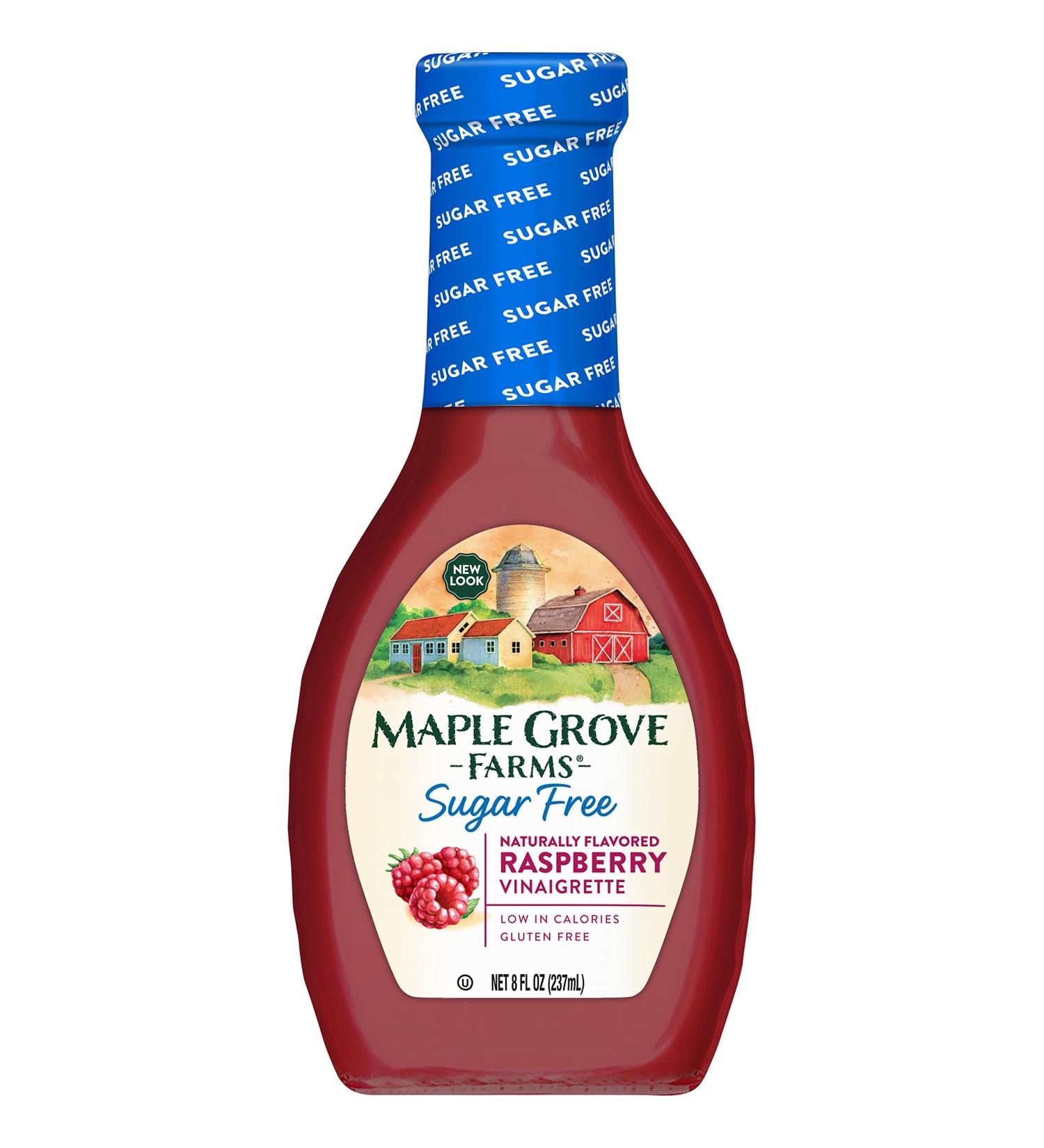 Maple Grove Farms Sugar-Free Raspberry Vinaigrette Salad Dressing 8oz (12 Pack) - Buy Online on SooperMarket.com