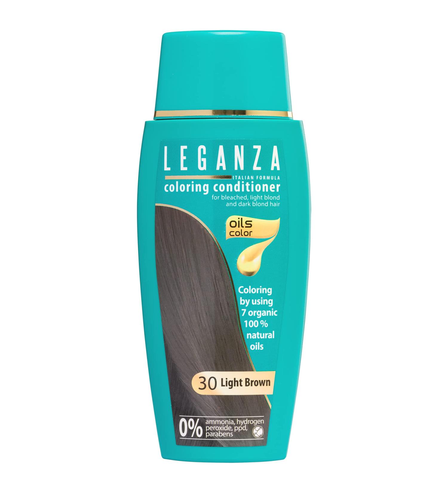 Leganza Hair Coloring Conditioner Natural Balm Color Light Brown N 30 - 150 ml | Ammonia, PPD, and Paraben-Free | Enriched with 7 Natural Oils - Buy Online on SooperMarket.com