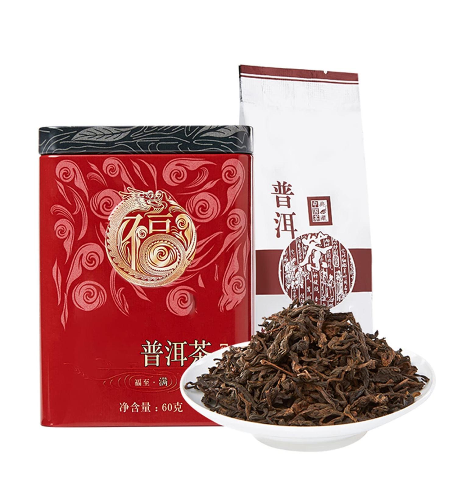 Pu'Er Ripe Tea 60G(2.1Oz) The Taste of The Tea Leaves is Pleasant and Indifferent The Taste is Mellow The Tea Soup is Full The Soup Has a Thick Taste for Family and Friends - Buy Online on SooperMarket.com