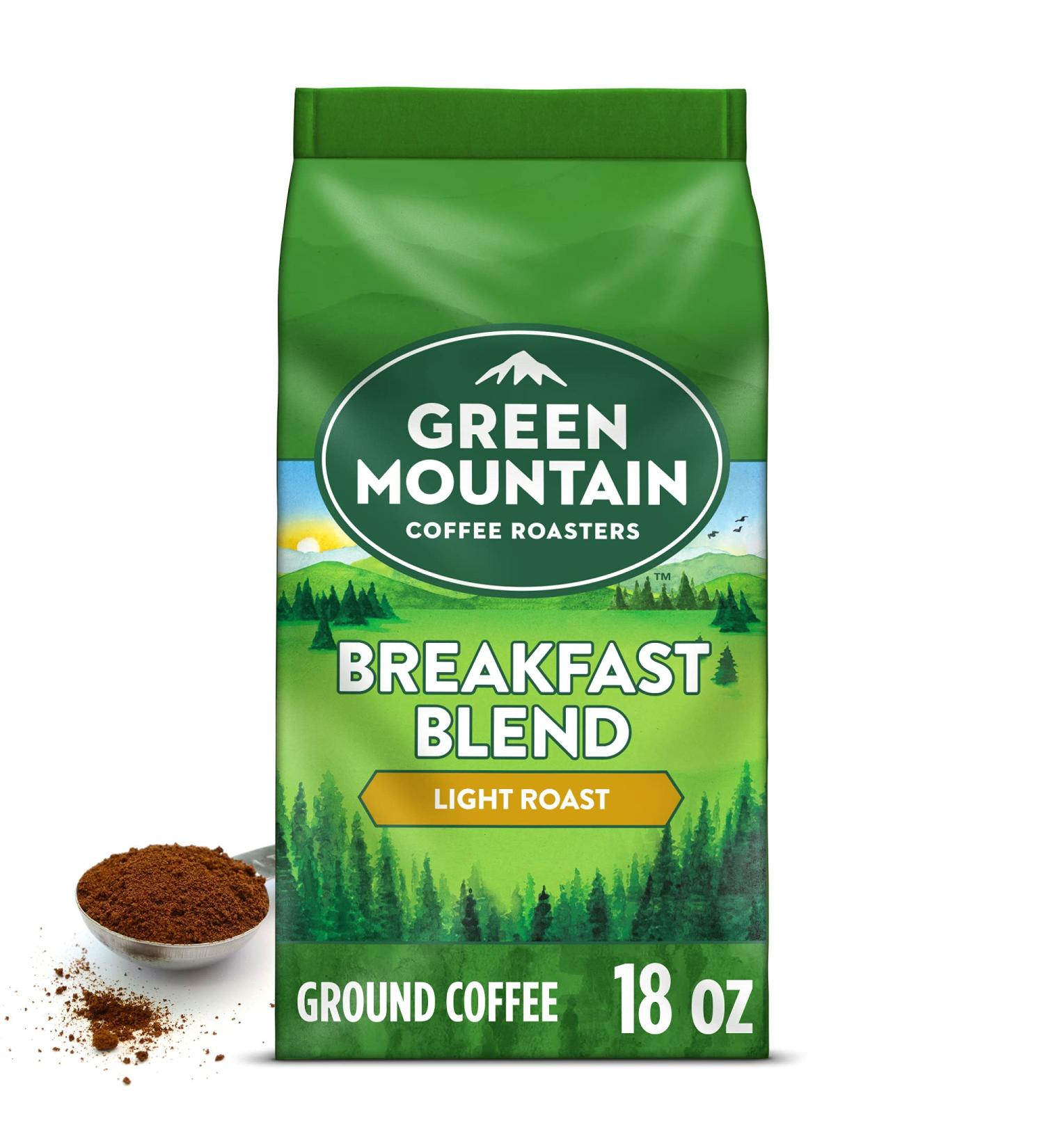Green Mountain Coffee Roasters Breakfast Blend Ground Coffee 18 oz Light Roast - 1.12 lb Bag (Pack of 1) - Buy Online on SooperMarket.com