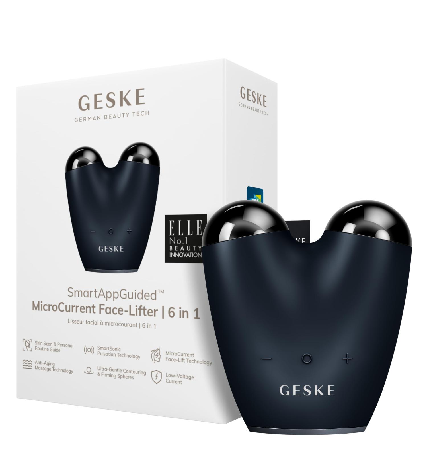Geske SmartAppGuided Microcurrent Face-Lifter | 6-in-1 Anti-Aging Device | Facial Lifting & Jawline Trainer | Wrinkle Remover & Double Chin Solution - Buy Online on SooperMarket.com