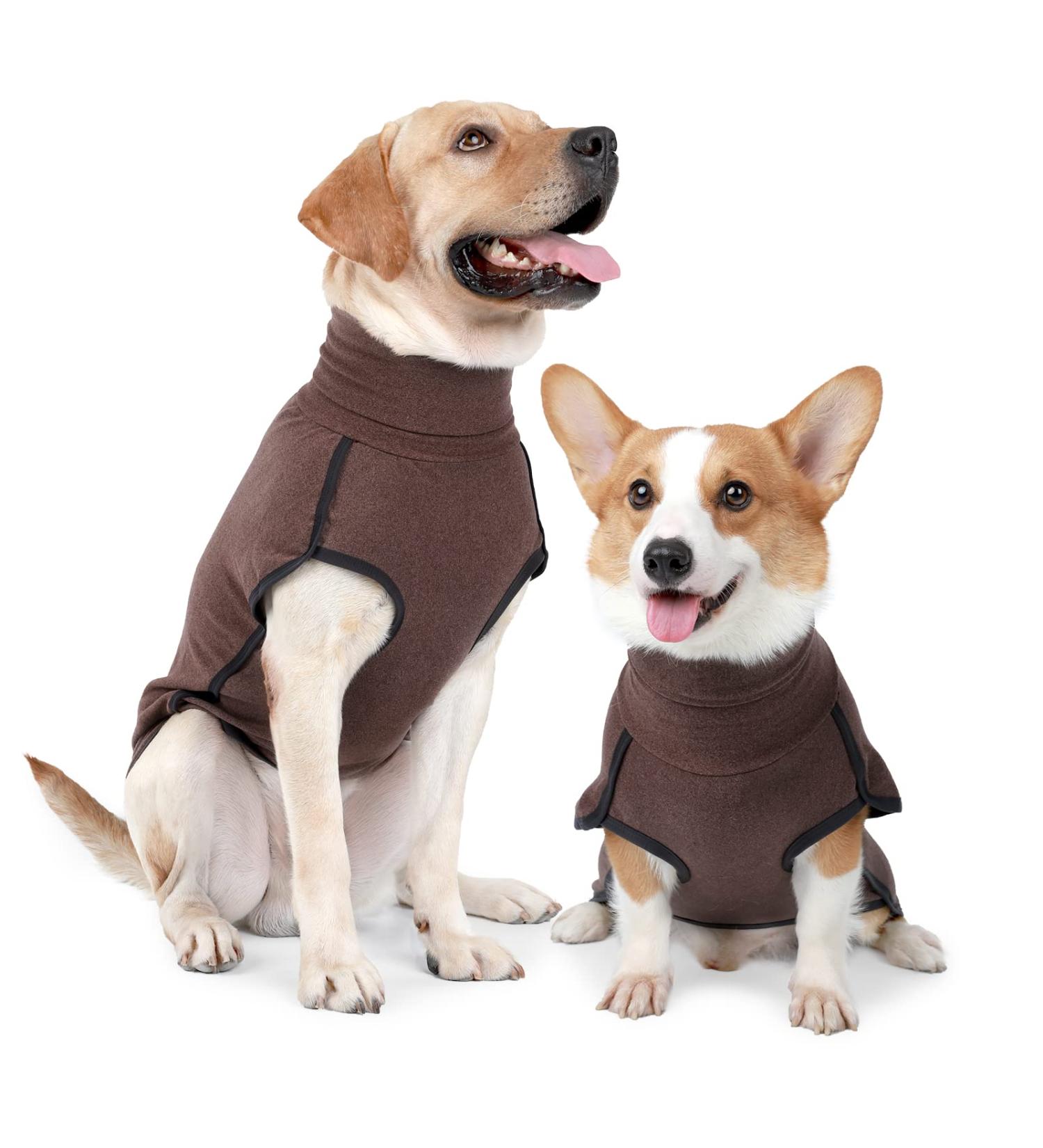 Heywean Dog Sweatshirt - Stretch Fleece Vest for Small & Medium Dogs | Winter Clothing for Indoor & Outdoor | XXS Brown - 1 Pack - Buy Online on SooperMarket.com