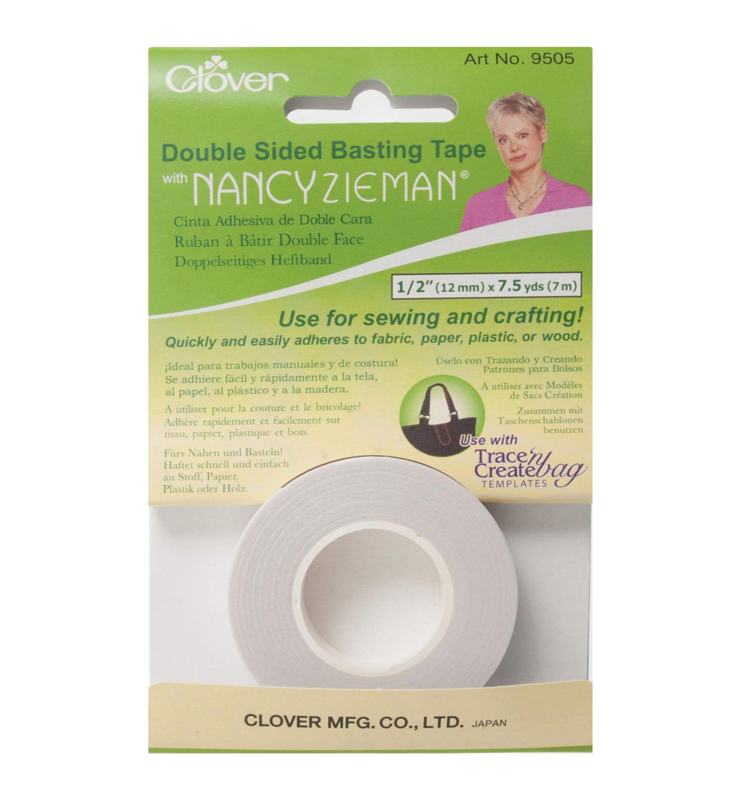 Clover Double Sided Basting Tape With Nancy Zieman, 1/2-inch By 7.5 Yd.