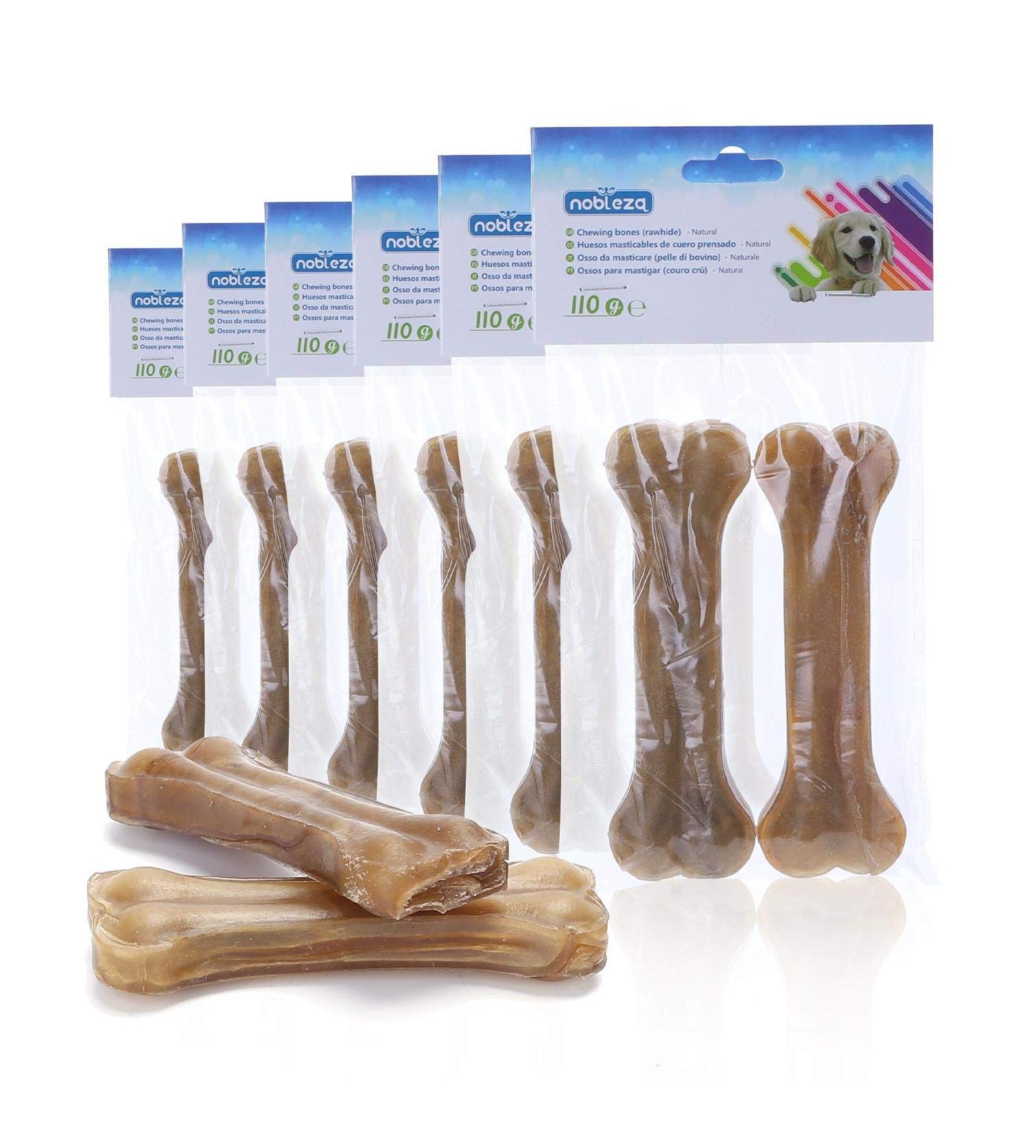 Nobleza Natural Beef Chewing Bones for Dogs - 12 Pieces of 12.5cm Protein-Rich Dog Bones for Large Breeds - Buy Online on SooperMarket.com