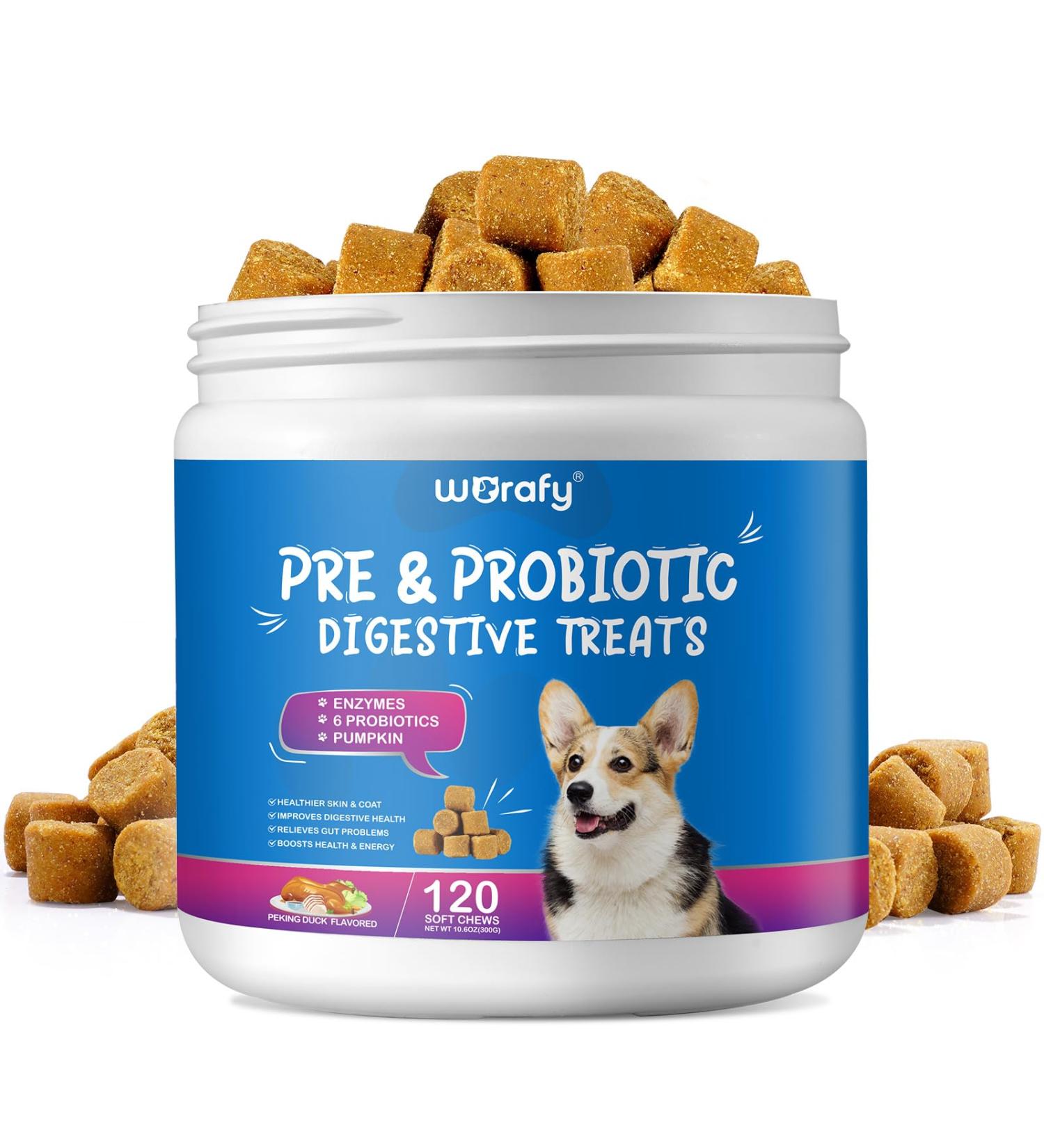 Tioueo Probiotic Digestive Chews 120pcs - Digestive Harmony, Skin Comfort, Allergy Relief, Immune Boost for Dogs - Ultimate Canine Wellbeing - Buy Online on SooperMarket.com
