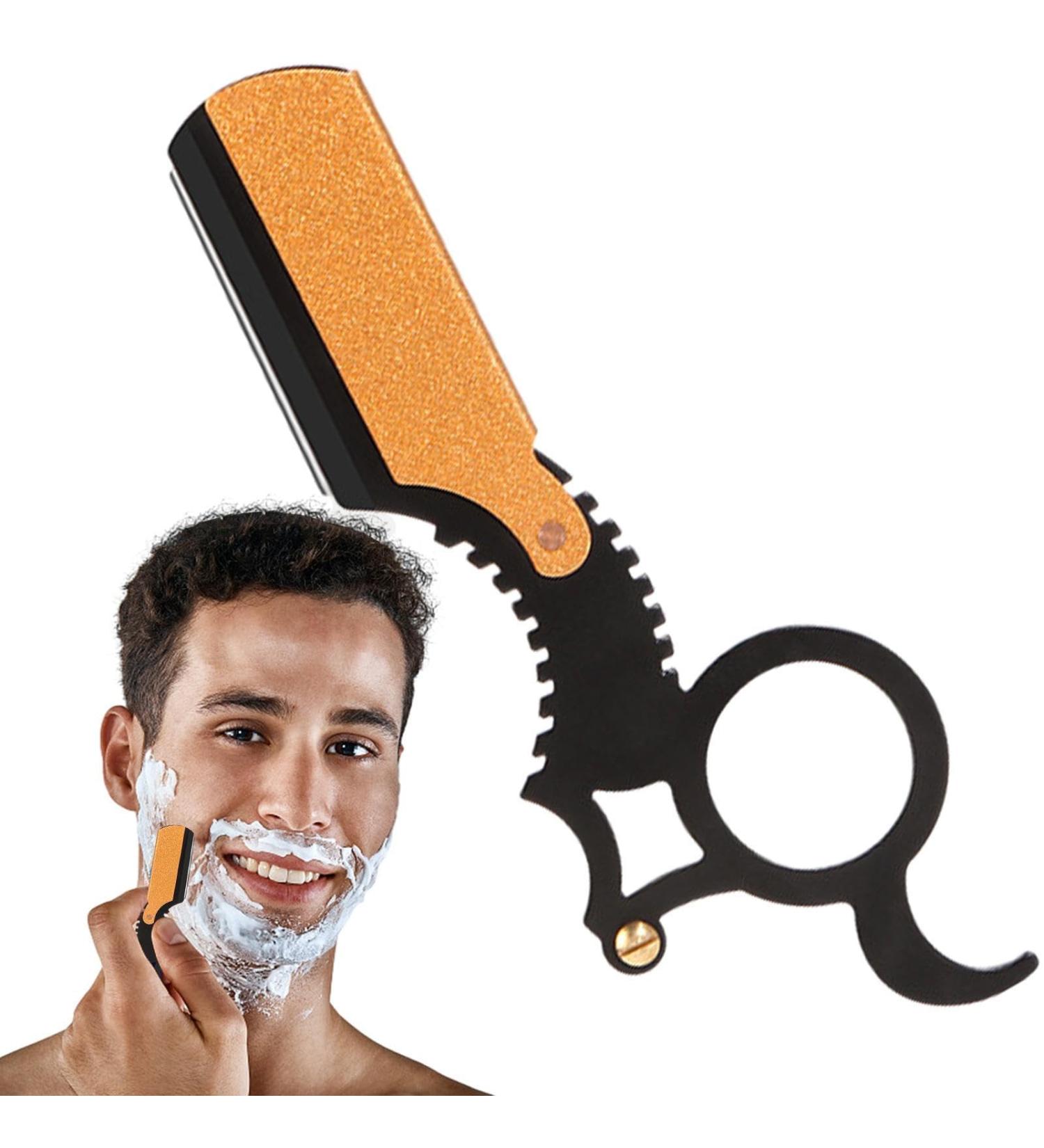 Visiblurry Colored Stainless Steel Razor - Perfect for Men | Travel Home & Salon Use - Black Gold Razor for Beginners - Buy Online on SooperMarket.com