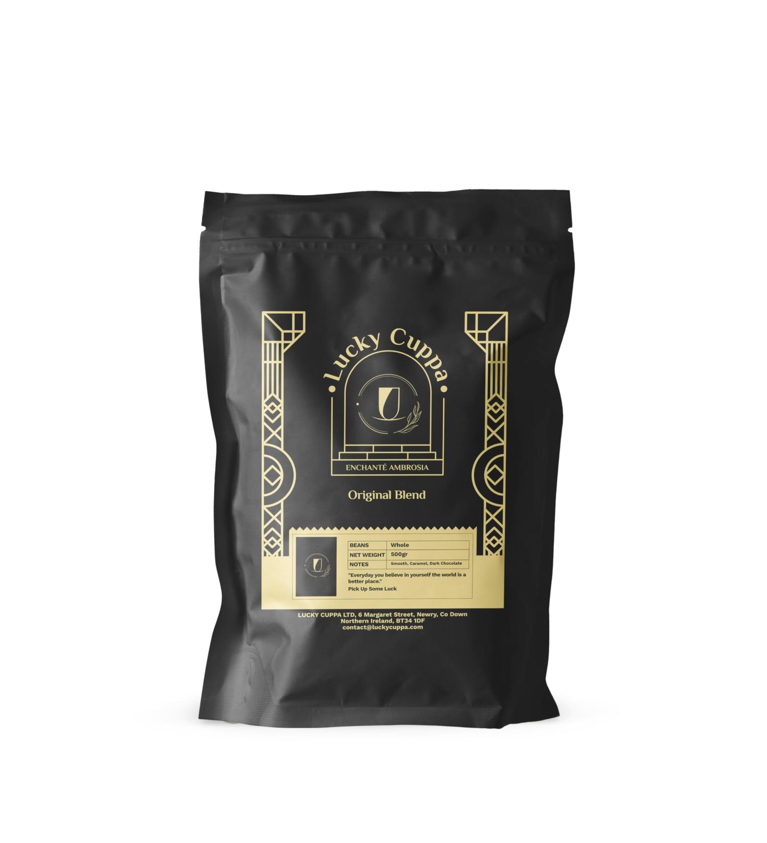 Lucky Cuppa Original Blend - Medium Roast Arabica Coffee Beans - Whole Coffee Beans - Organic Coffee Gifts for Coffee Lovers - 500g - Buy Online on SooperMarket.com