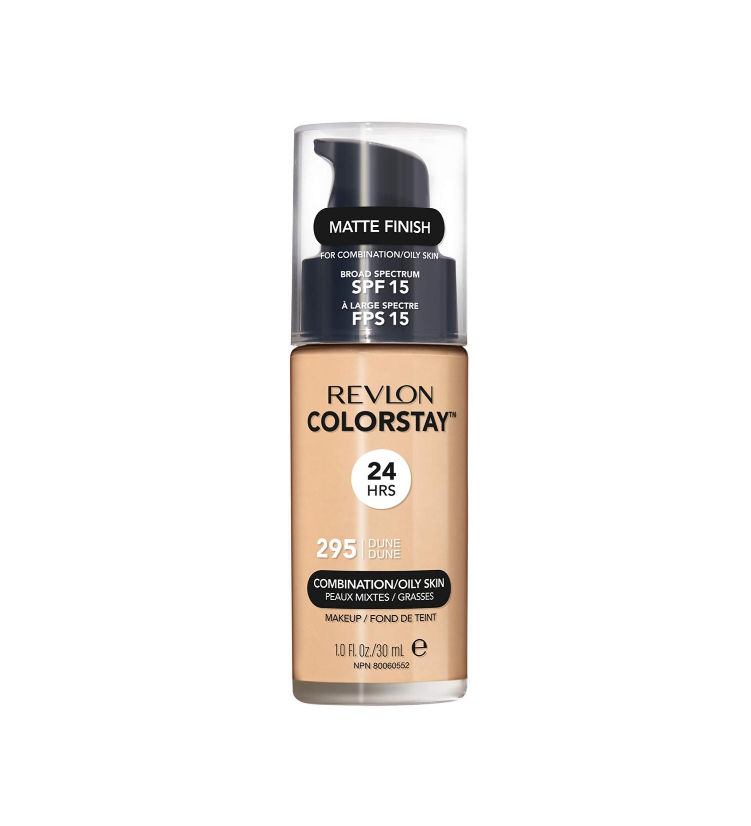 Revlon Colorstay Liquid Foundation Makeup for Combination/Oily Skin SPF 15 - Dune (295) 30 ml - Matte Finish - Longwear Formula - Pack of 1 - Buy Online on SooperMarket.com