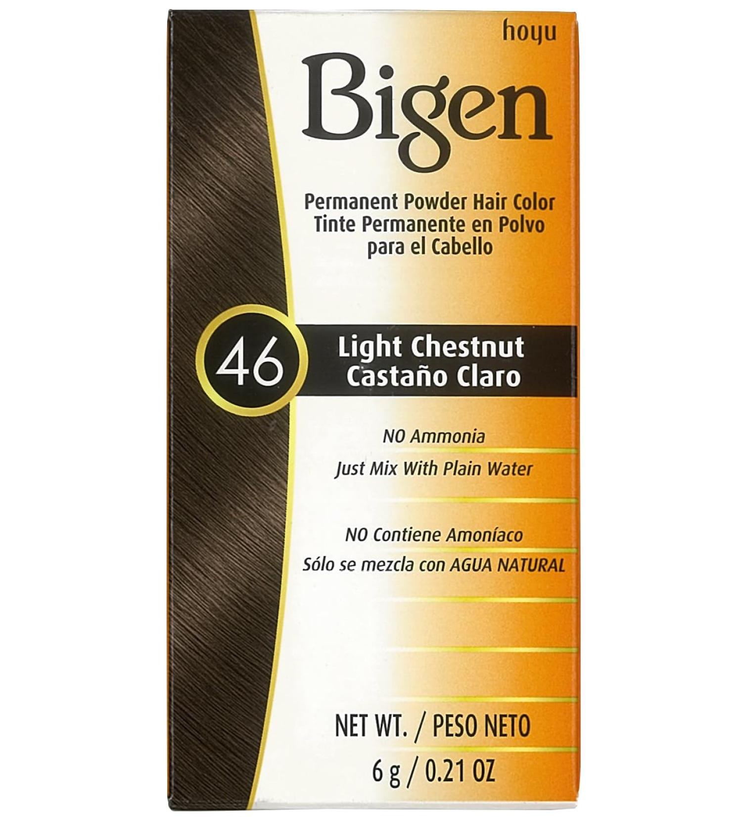 Bigen Permanent Powder Hair Color 46 Light Chestnut - Pack of 8 | International Shipping Available - Buy Online on SooperMarket.com