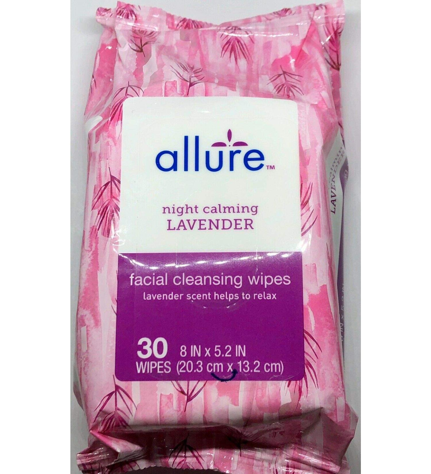Allure Night Calming Facial Cleansing Wipes 30ct (Lavender)