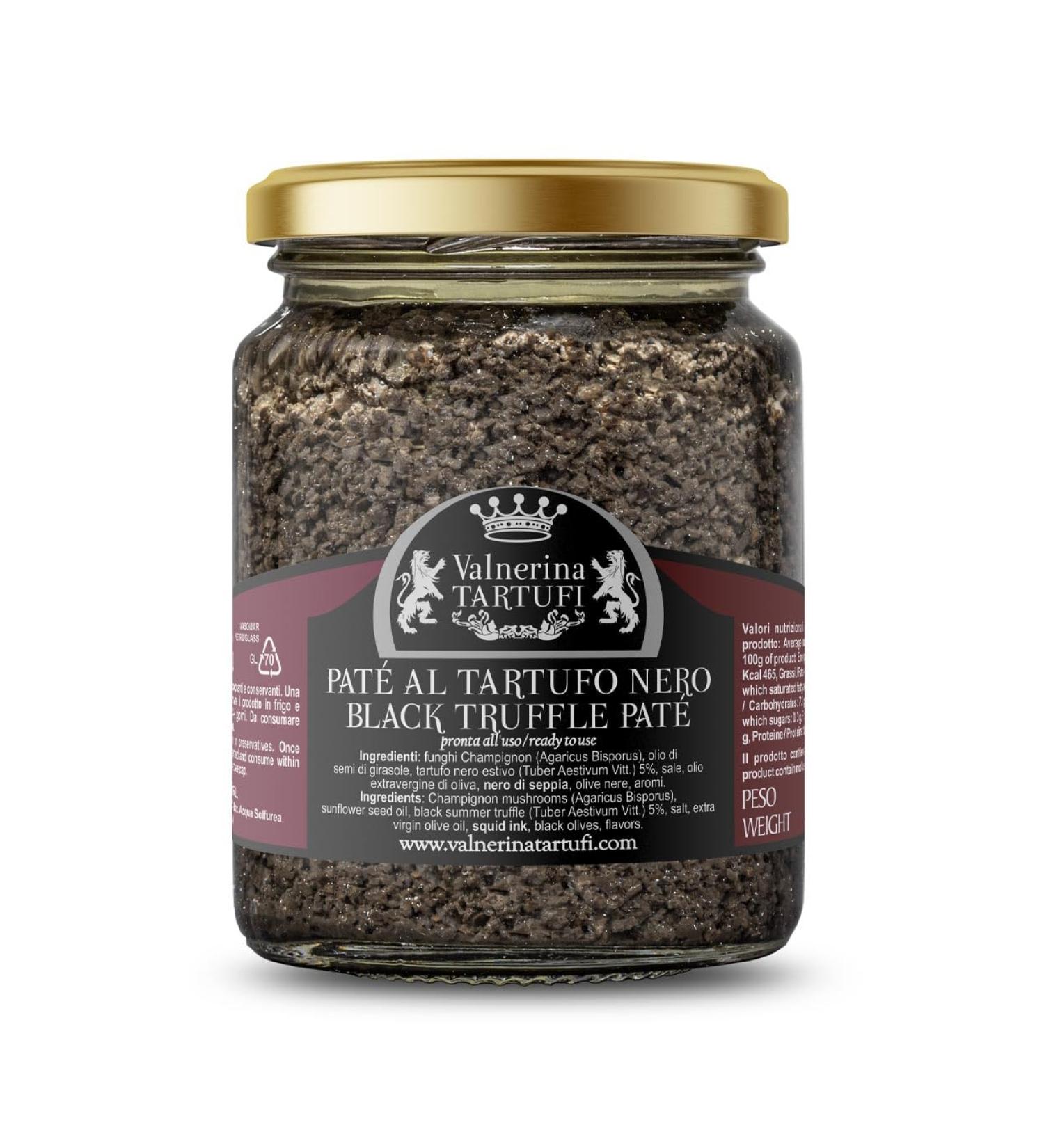 Valnerina Tartufi Black Truffle Pat Tartufata Sauce with Mushrooms, Truffles, Black Olives 90g Jar - Buy Online on SooperMarket.com