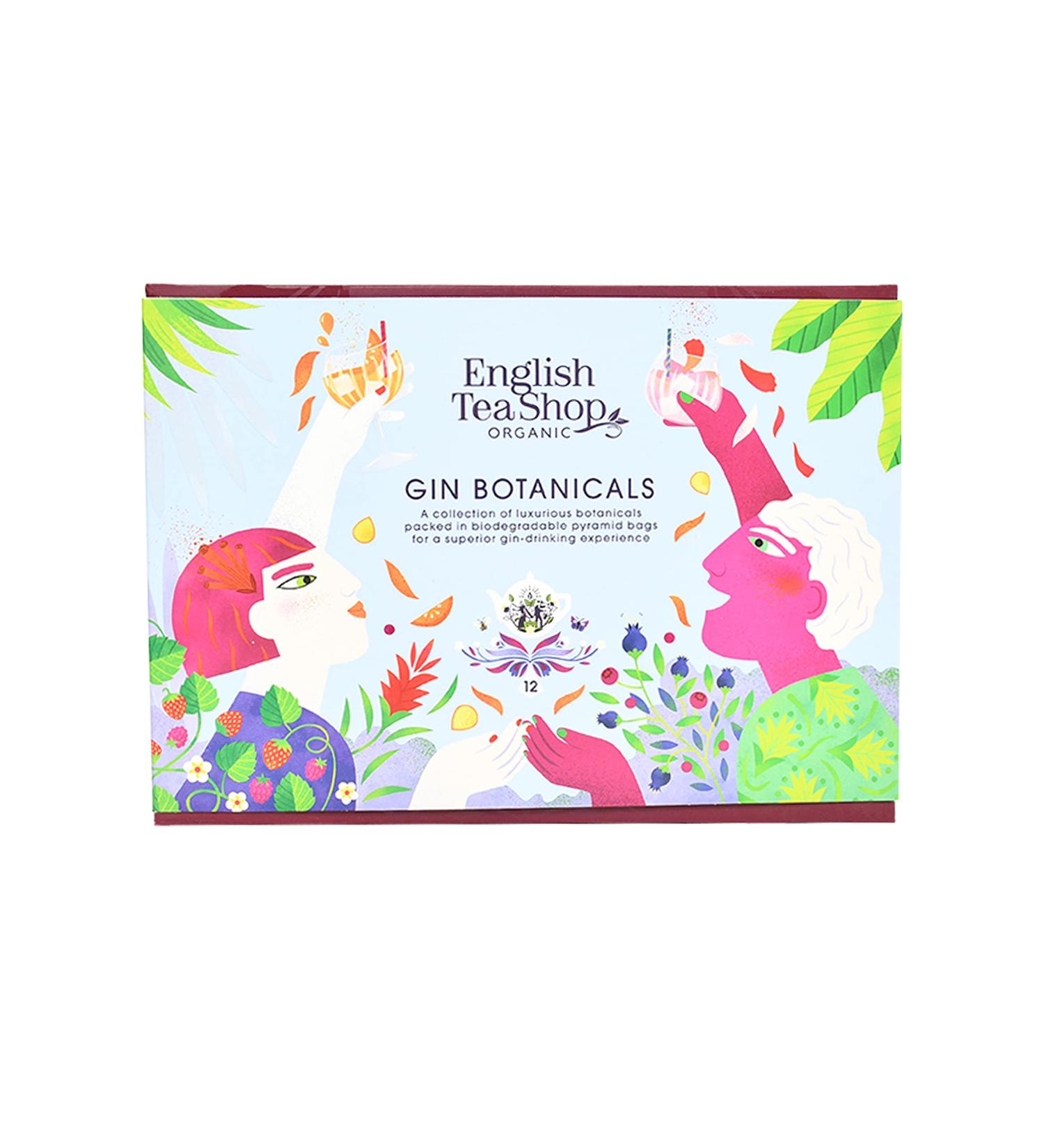 English Tea Shop Organic Gin Botanicals - 12 Pyramid Tea Bags Gift pack with 3 different Natural Botanical Blends - Buy Online on SooperMarket.com