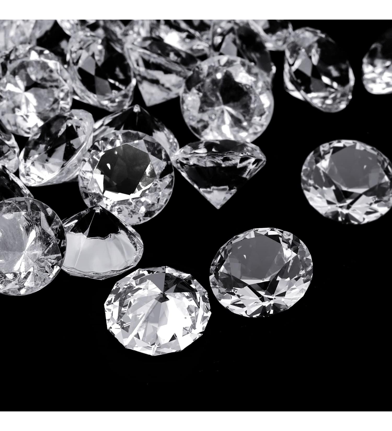 OUTUXED 300pcs 0.8 Clear Diamonds Crystals Acrylic Gems - Wedding Table Scattering & Party Decorations 1.5 LB with Velvet Pouch - Buy Online on SooperMarket.com