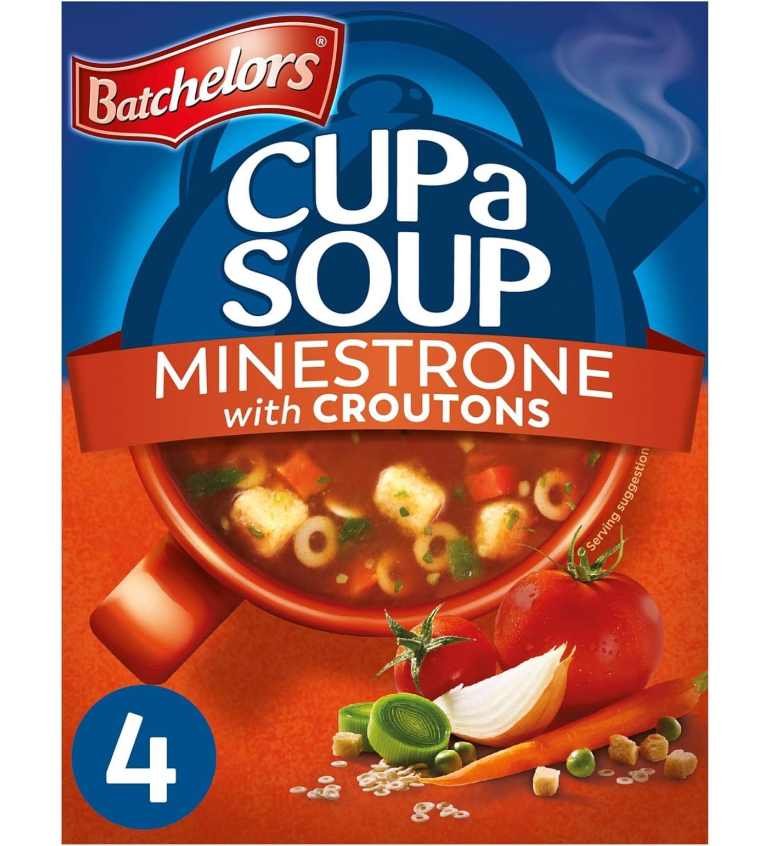 Batchelors Cup a Soup Minestrone with Croutons Instant Soup Sachets 94 g Box (Pack of 9 Boxes - Each Contains 4 Sachets) - Buy Online on SooperMarket.com