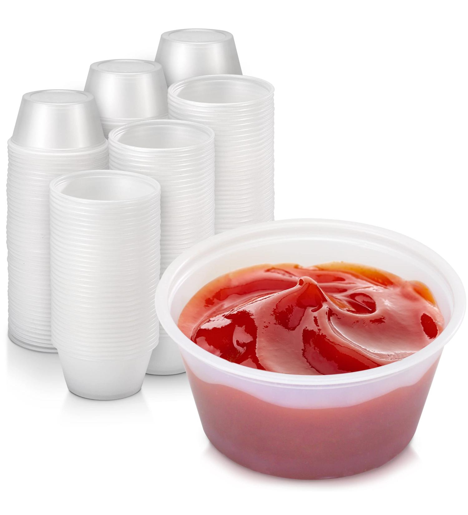 Fit Meal Prep 250 Pack 2 oz BPA Free Plastic Portion Cups - Disposable Mini Containers for Jello Shots, Sauce, Condiments - 250 Count - Buy Online on SooperMarket.com