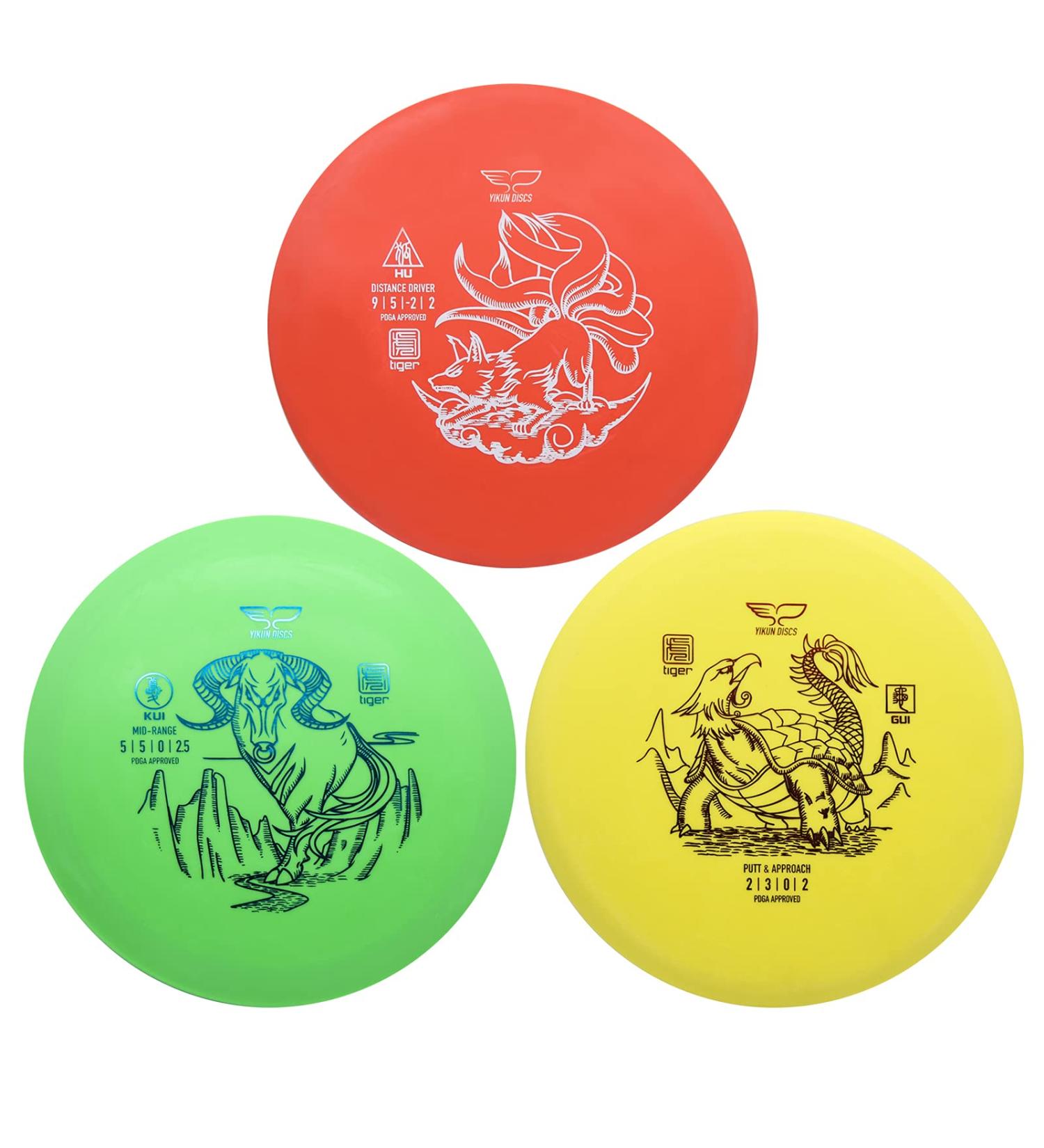 Yikun PDGA Approved Disc Golf Starter Set - 3-in-1 Driver, Mid-Range, Putter (165-170g) - Ideal for Beginners - Outdoor Game Kit - Buy Online on SooperMarket.com