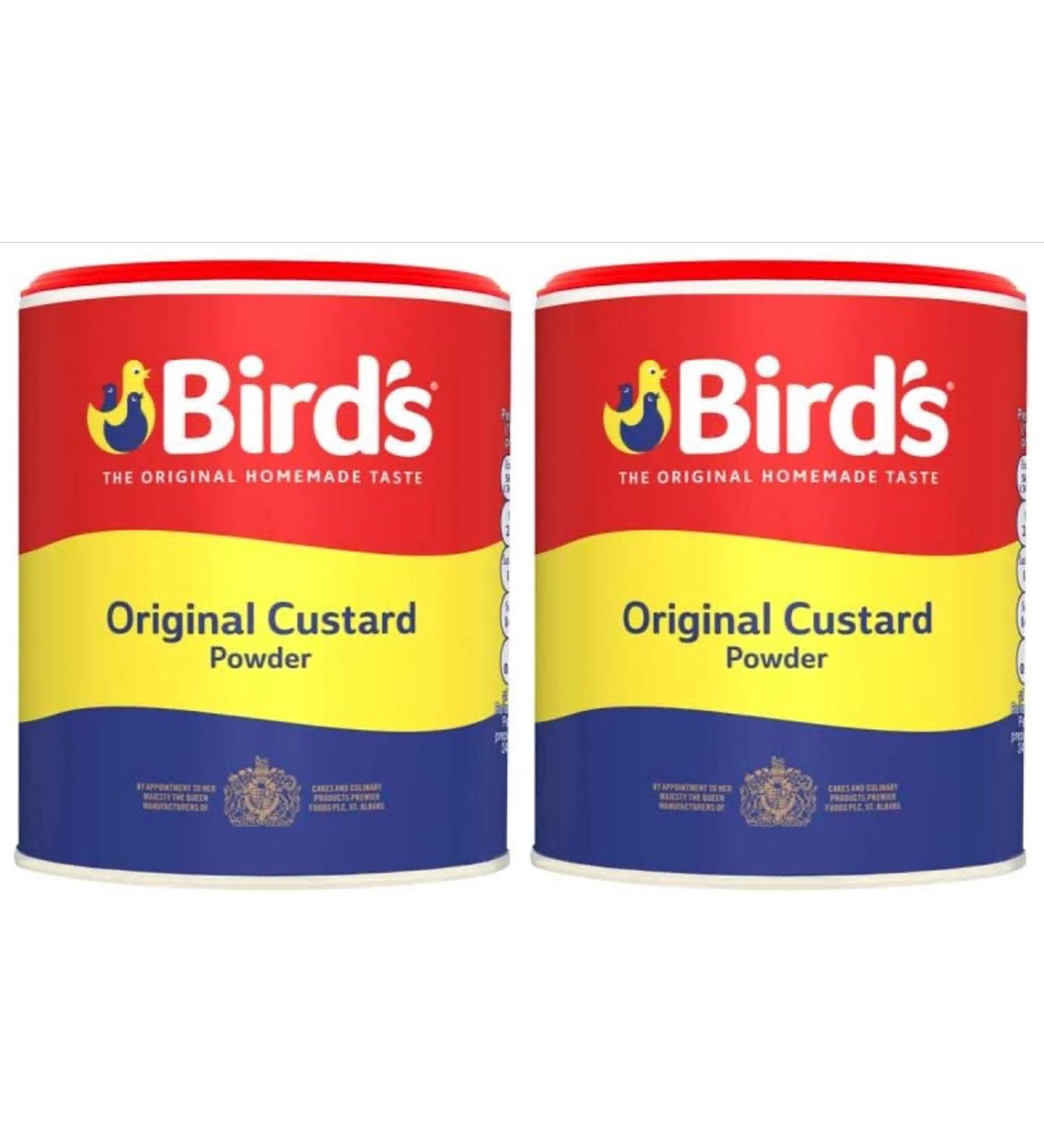 Birds Custard Powder 2 x 250g Tubs Classic British Dessert Sauce Anglais Bird's Hot or Cold Topping for Puddings Add Milk & Sugar or Sweetener - Buy Online on SooperMarket.com