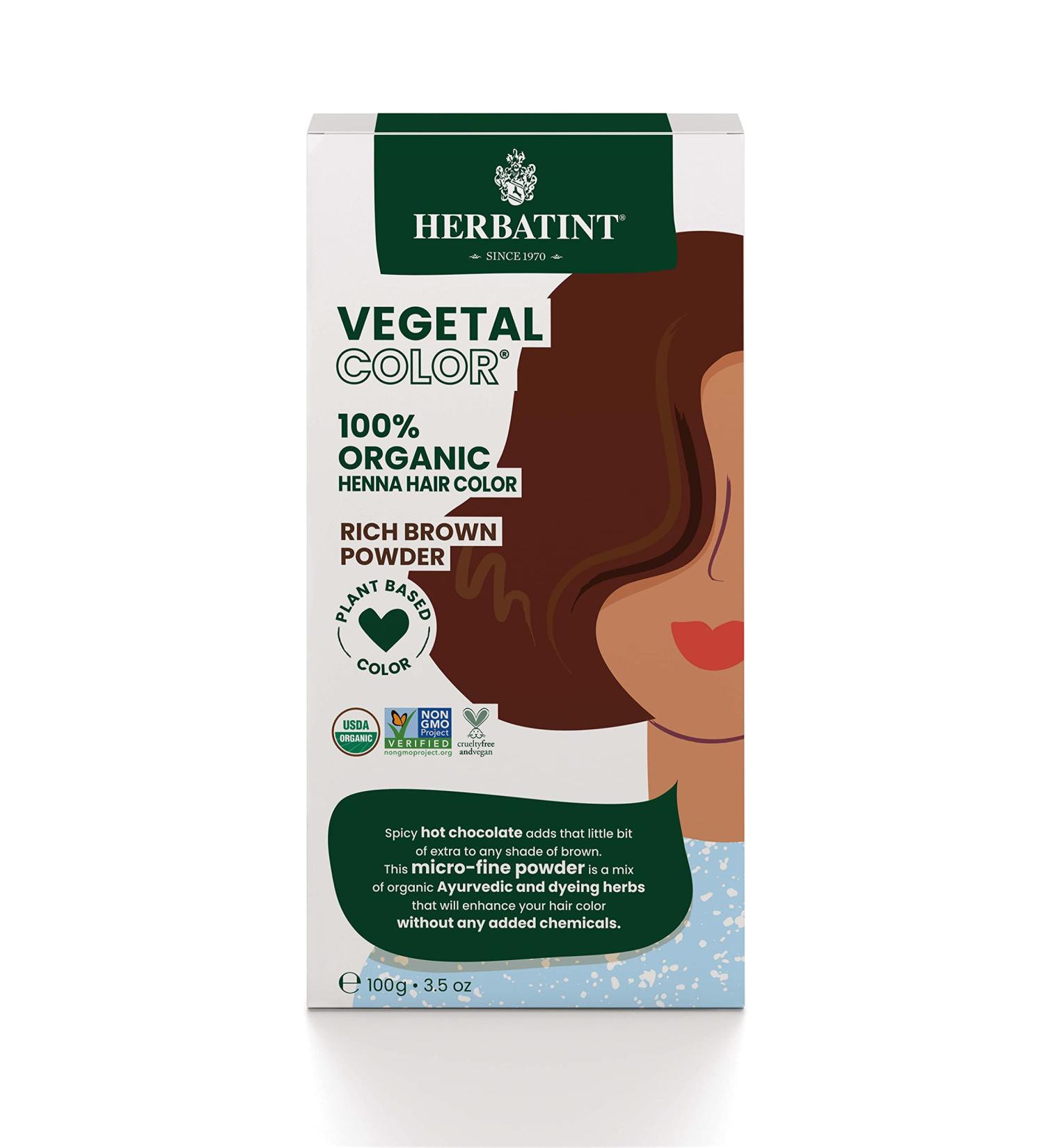 Herbatint Henna Color Organic Hair Dye - Rich Brown 3.5oz - Vegan Plant-Based Formula - Buy Online on SooperMarket.com