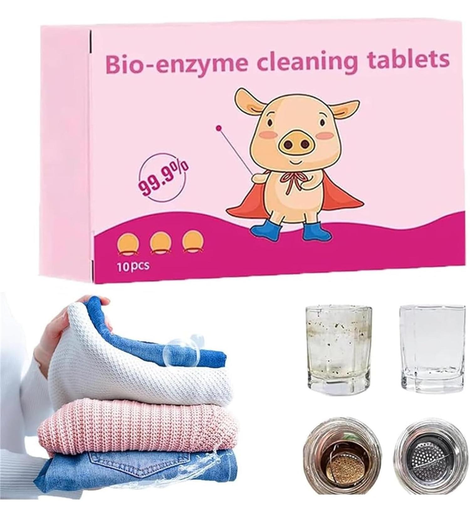 Multi-Functional Bio-Enzyme Cleaning Tablets Powerful Stain Removing Bio-Enzyme Cleaning Tablets Active Biological Enzyme Washing Quick 3-Minute Clean (1 Box) - Buy Online on SooperMarket.com