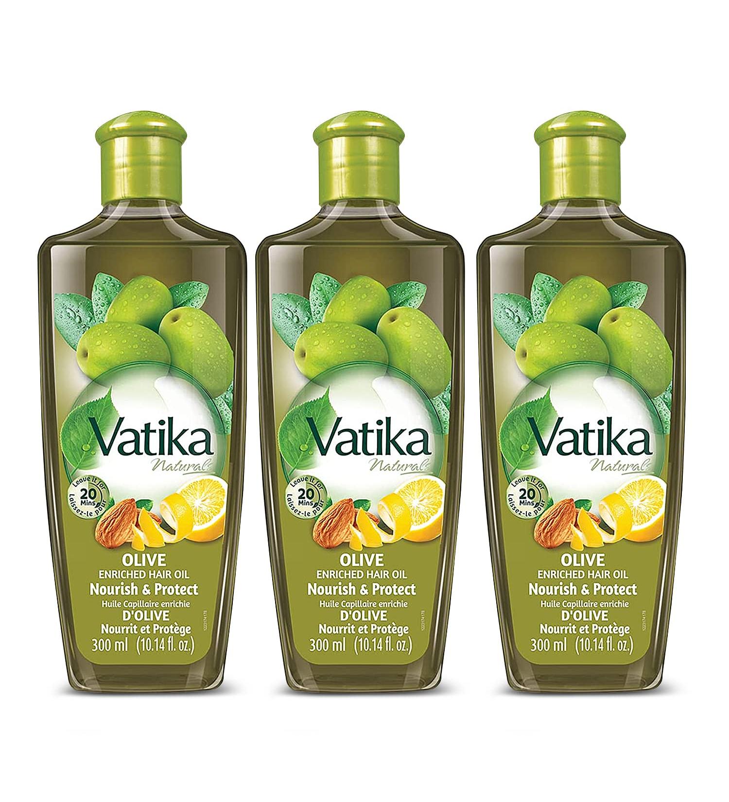 Dabur Vatika Naturals Enriched Hair Oil - Moisturizing & Strengthening Hair Oil for Healthy Scalp and Silky Hair (Olive Pack of 3) - Buy Online on SooperMarket.com