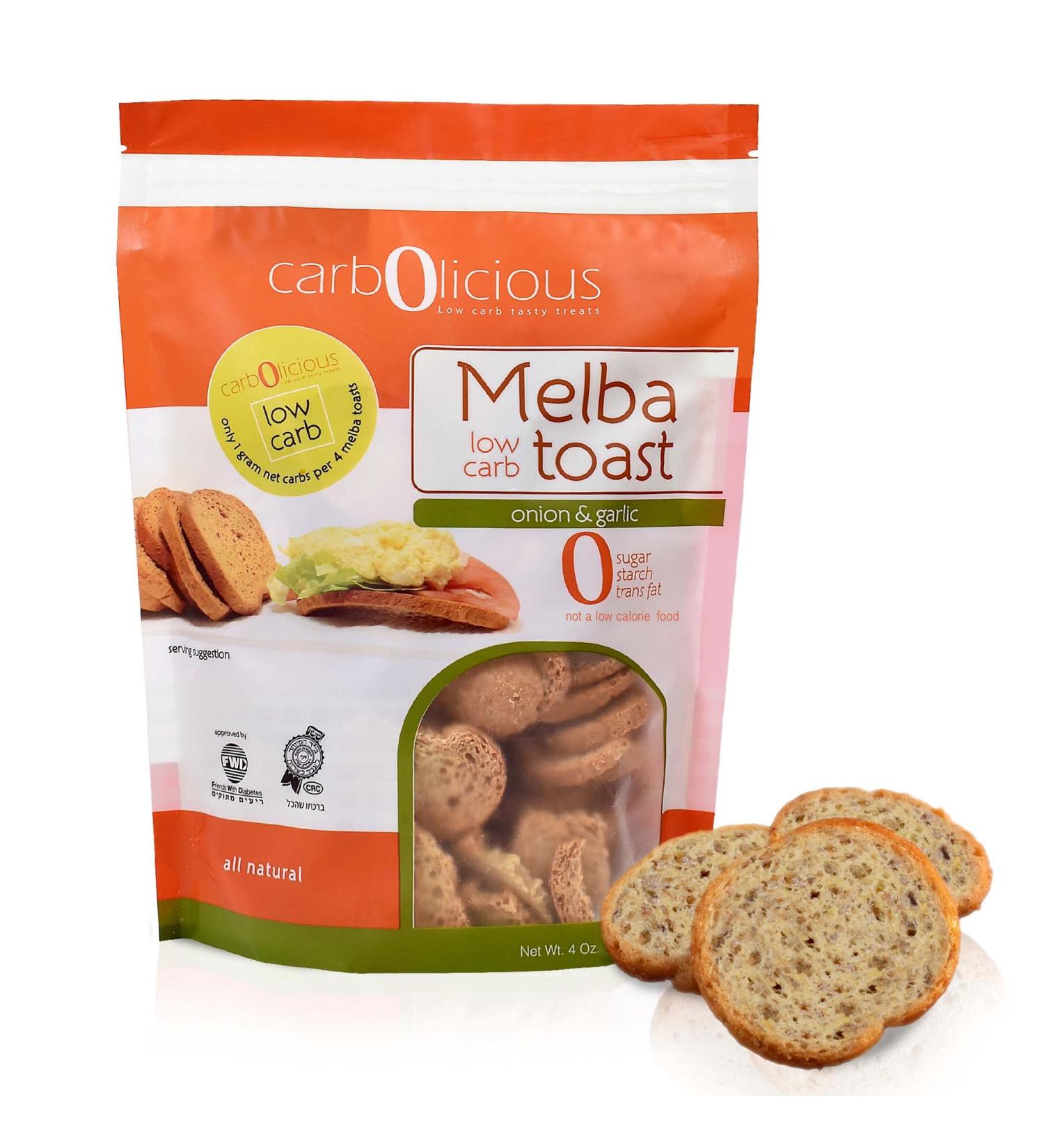 Low Carb Onion & Garlic Melba Toast - 4 oz | Healthy Snacking Option - Buy Online on SooperMarket.com