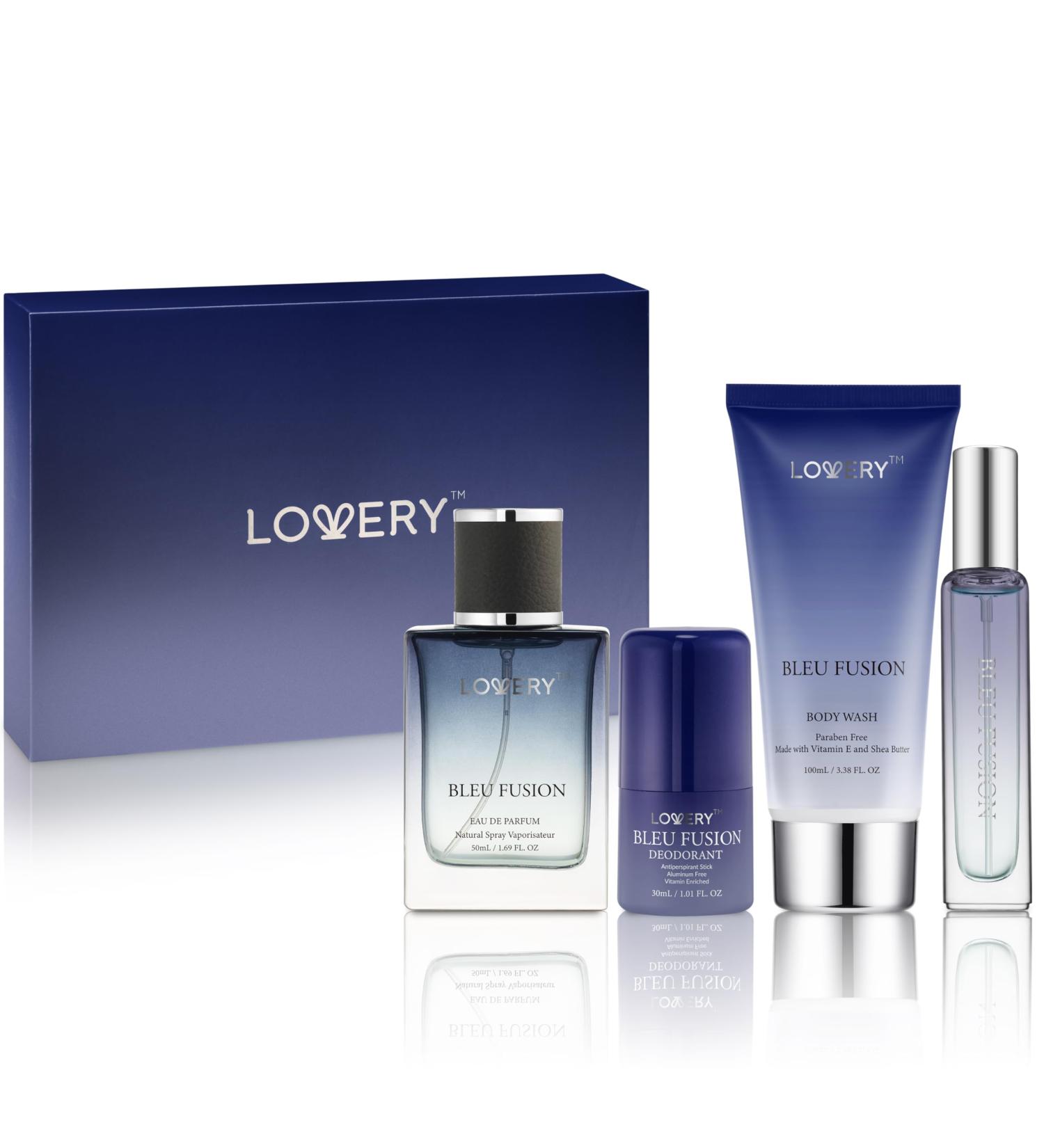 Blue Fusion Perfume for Men Mens Cologne Set 4 in 1 Perfume Set & Colognes Gift Set - 4 Piece Parfum Antiperspirant Deodorant Stick Body Lotion Cologne - Masculine Birthday Gifts Perfumes for Men - Buy Online on SooperMarket.com