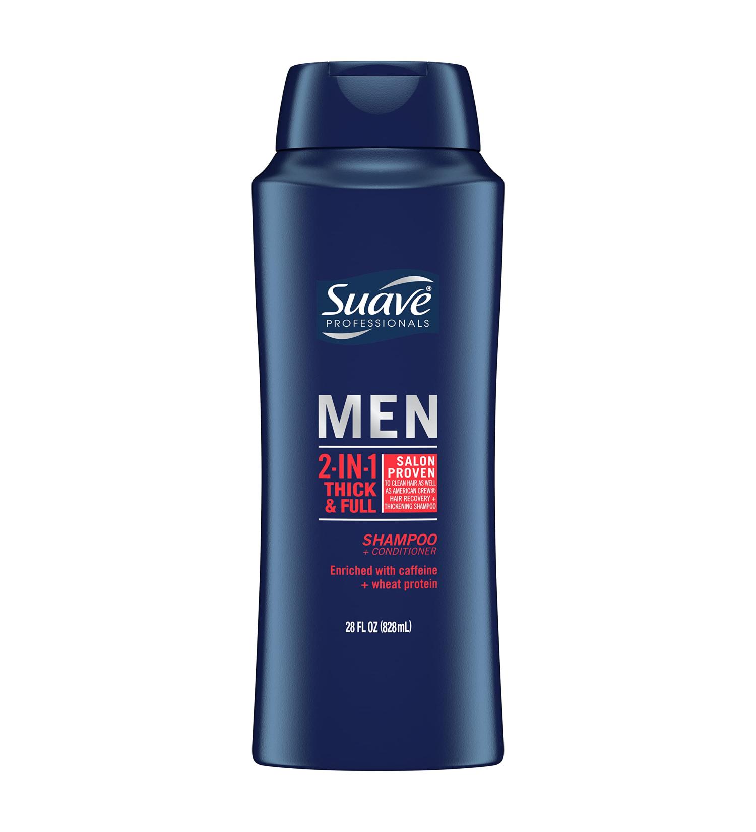 Suave Men 2 in 1 Shampoo and Conditioner - Thick and Full 28 oz | International Shipping Available - Buy Online on SooperMarket.com