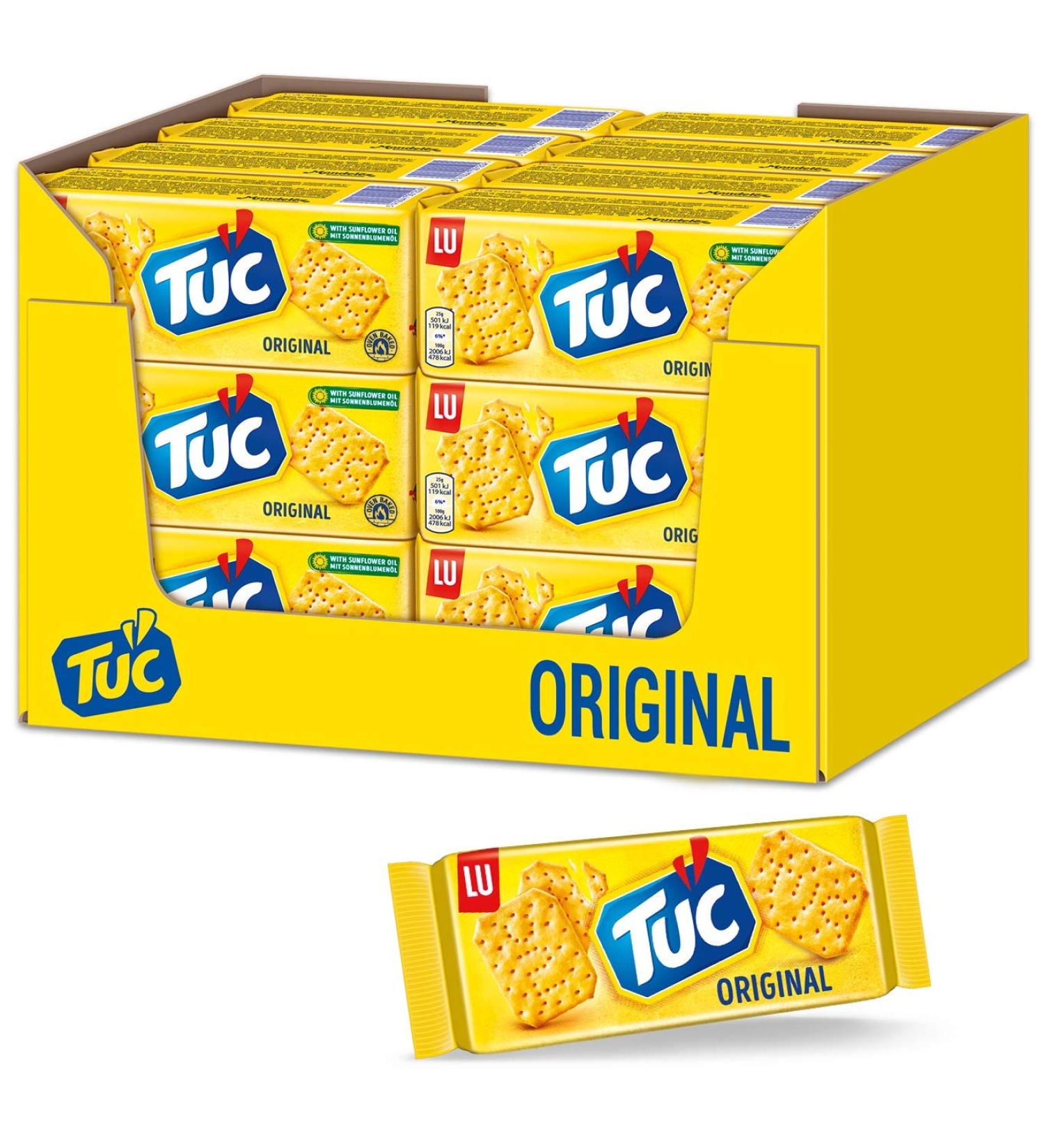 TUC Classic Salted Biscuits 24 x 100g | Large Pack Snack Crackers | Finely Salted Treats for International Shipping - Buy Online on SooperMarket.com