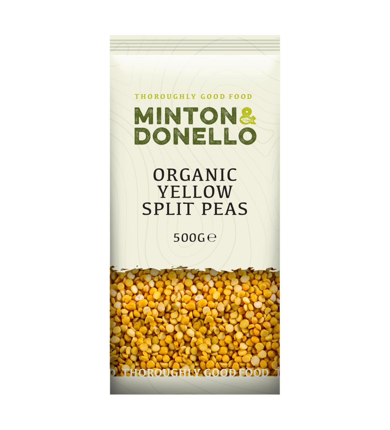 Minton & Donello - Organic Yellow Split Peas Excellent for Traditional Recipes High in Fibre 6 x 500g