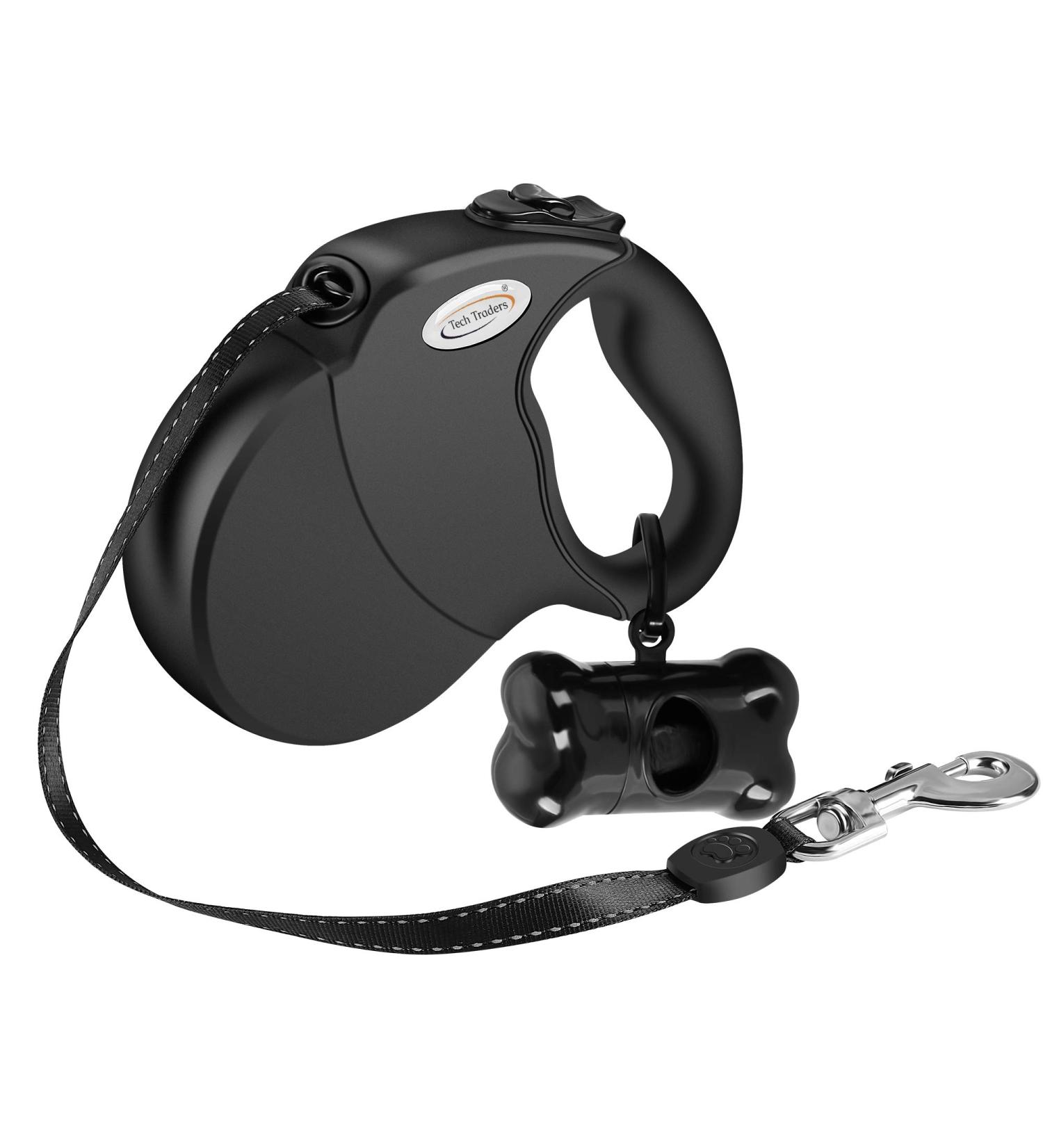 Dog Lead Retractable 5M Extendable Dog/Pet Leads/Leash with Waste Bag Dispenser and Poop Bags Extendable Tape Lead Belt for Dogs Pets Puppy up to 50KG/5m (110 lbs/16ft) 50kg-with waste bag Dispenser - Buy Online on SooperMarket.com