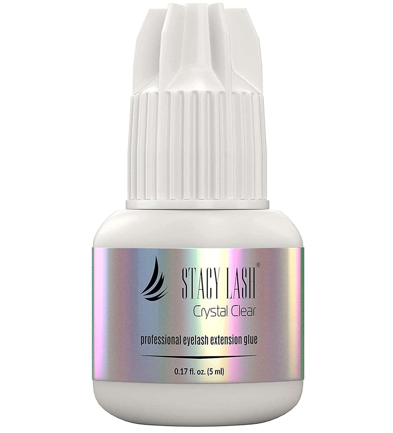 Stacy Lash Crystal Clear Eyelash Extension Glue - 1 Sec Drying Time - 8 Weeks Retention - Professional Grade Adhesive (0.17fl.oz / 5ml) - Buy Online on SooperMarket.com
