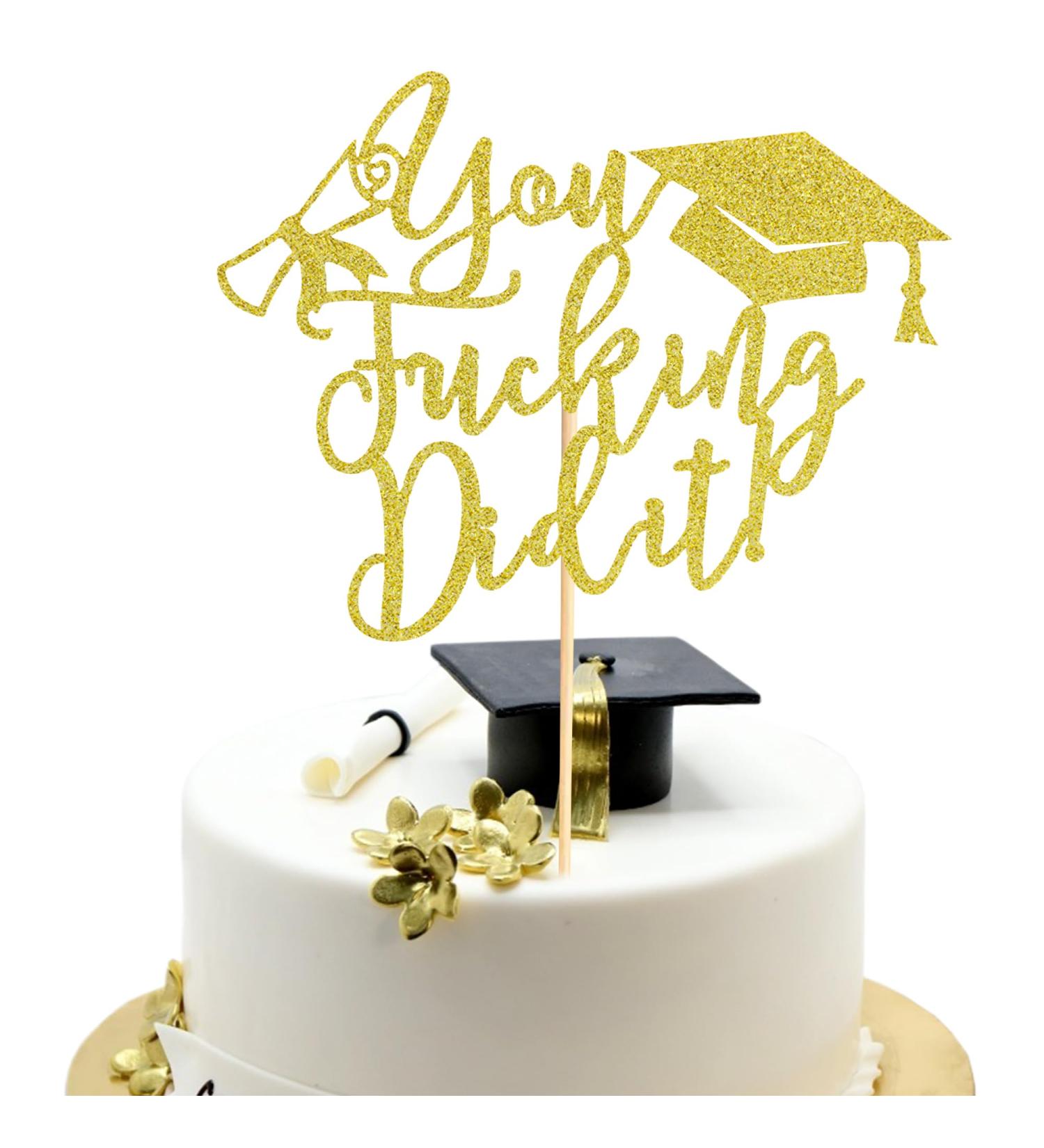Arthsdite 1Pc You Did It Cake Topper/Class of 2024 Cake Decorations/Congrats Grad Graduation Party Decorations - Gold Glitter Gold You Did It Cake Topper - Buy Online on SooperMarket.com