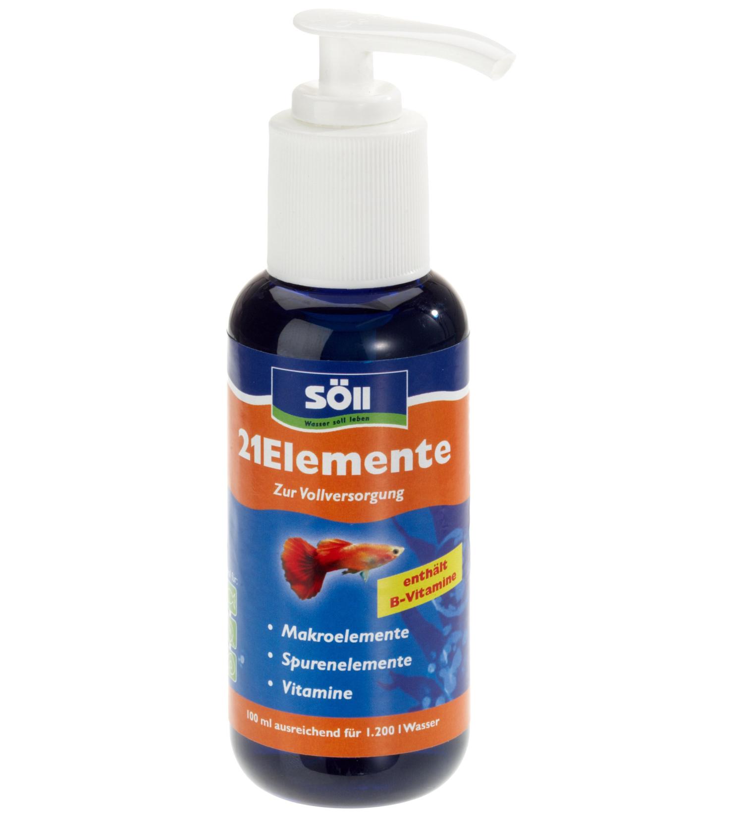 S ll 21Elements - Complete Aquarium Supply (100ml) for Fish & Plants | Ideal for 1 200 Liters - International Shipping Available - Buy Online on SooperMarket.com