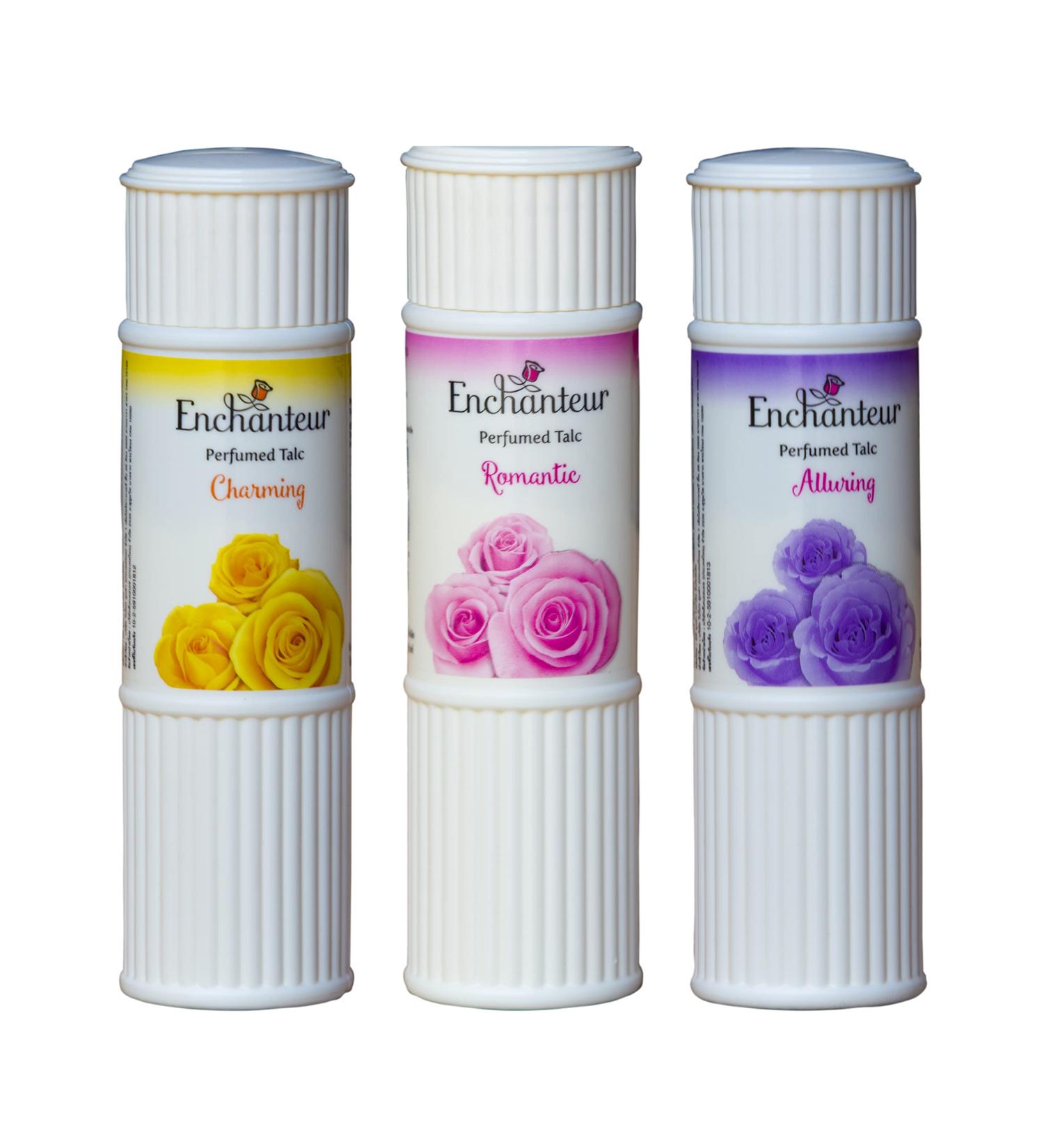 Enchanteur Perfumed Body Talcum Powder Charming Romantic Alluring Scent - Pack of 3 X 100g - Buy Online on SooperMarket.com