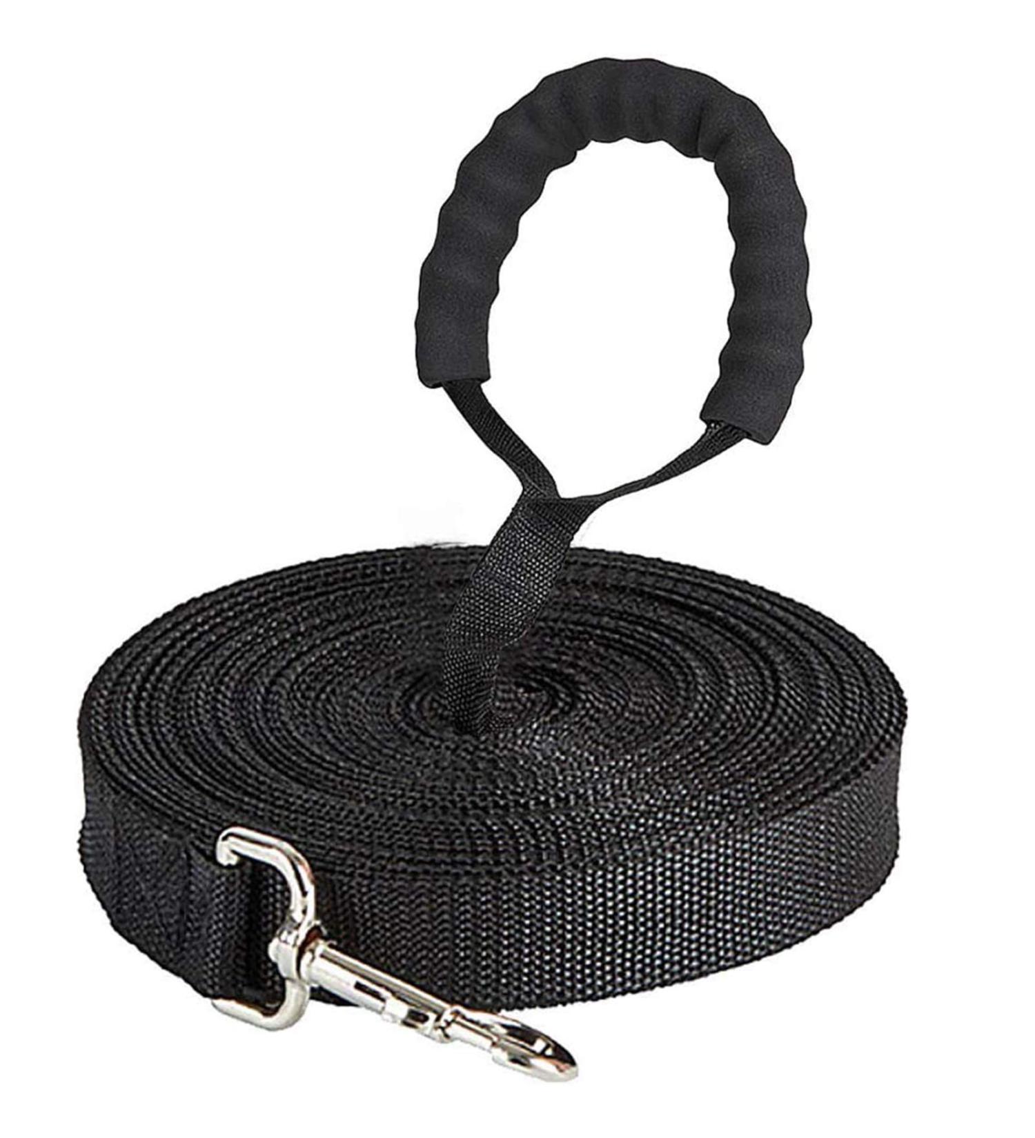 Training Leads for Dogs - Nylon Long Training Dog Leash Long Dog Recall Lead Long Line for Dog Tracking Training Long Lead Leash for Pet Recall Obedience with Comfortable Padded Handle (Black 5m/16ft) Black 5m/16ft - Buy Online on SooperMarket.com