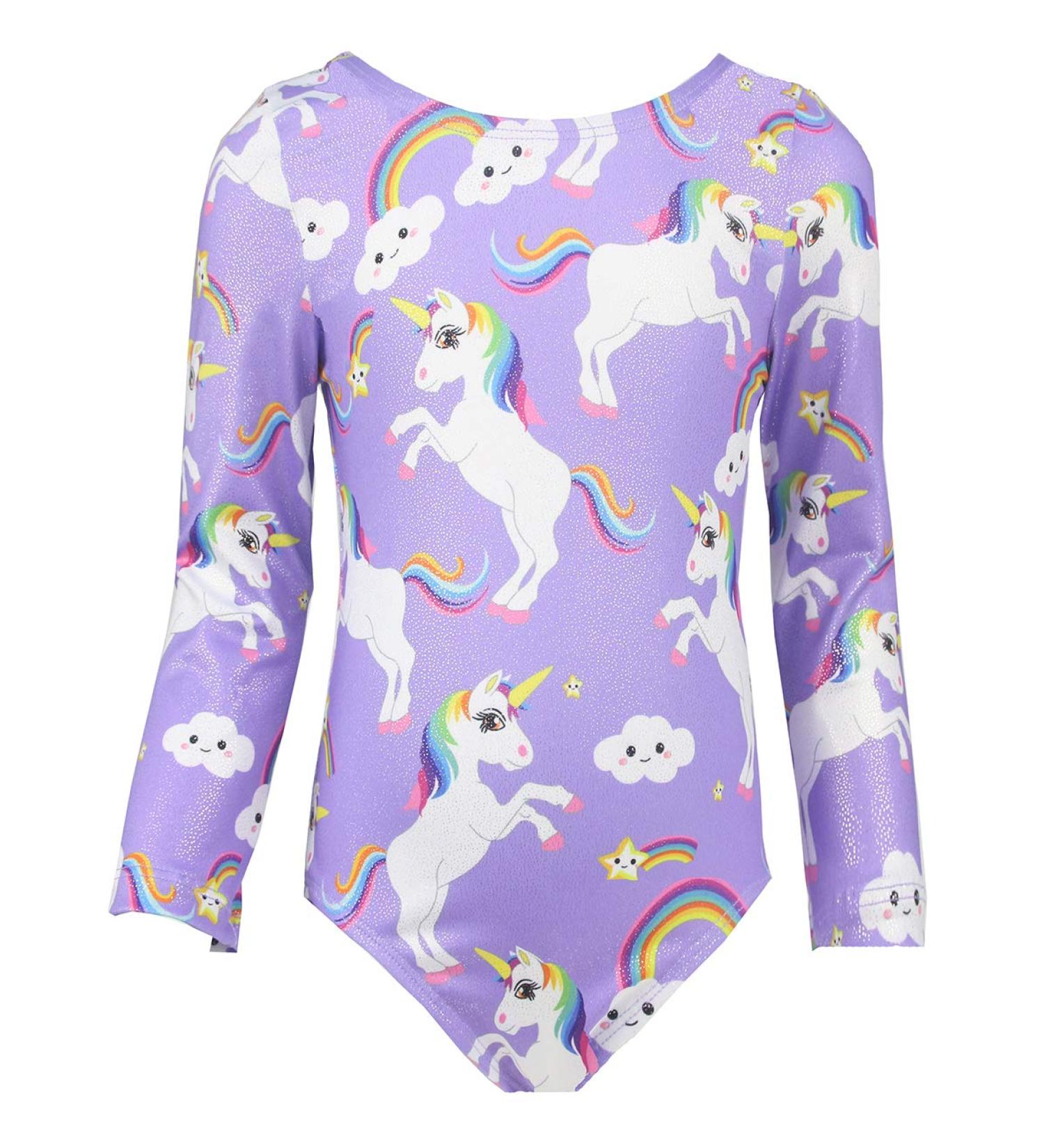 Girls Gymnastics Leotard Sparkle Dancewear Purple Unicorn - Size 6-7 Years - Buy Online on SooperMarket.com