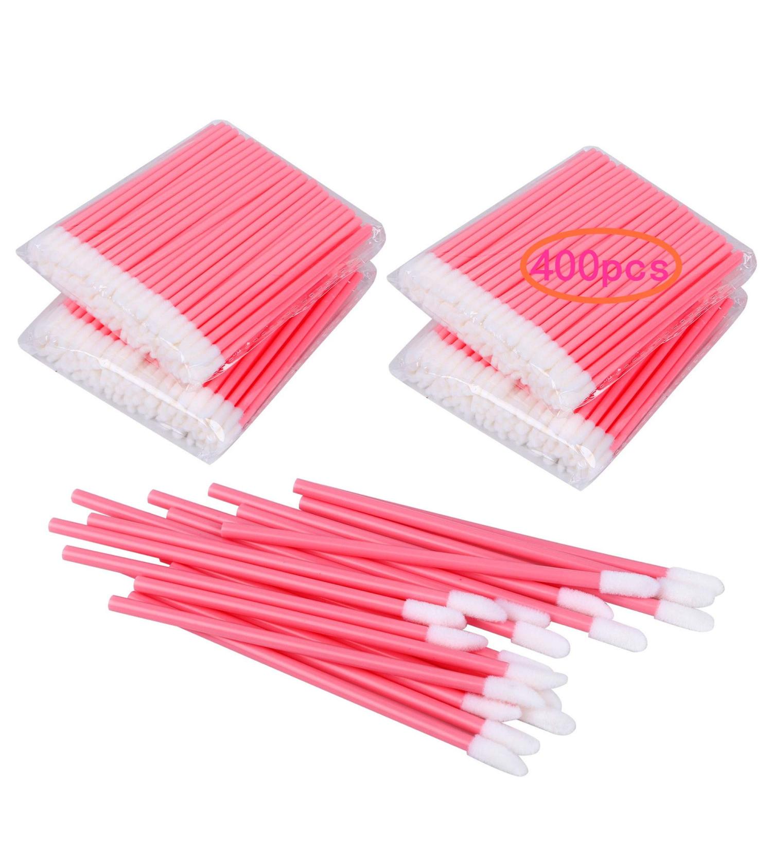 400PCS Disposable Lip Brushes - Lip Gloss Applicators Makeup Kit - Pink - Buy Online on SooperMarket.com