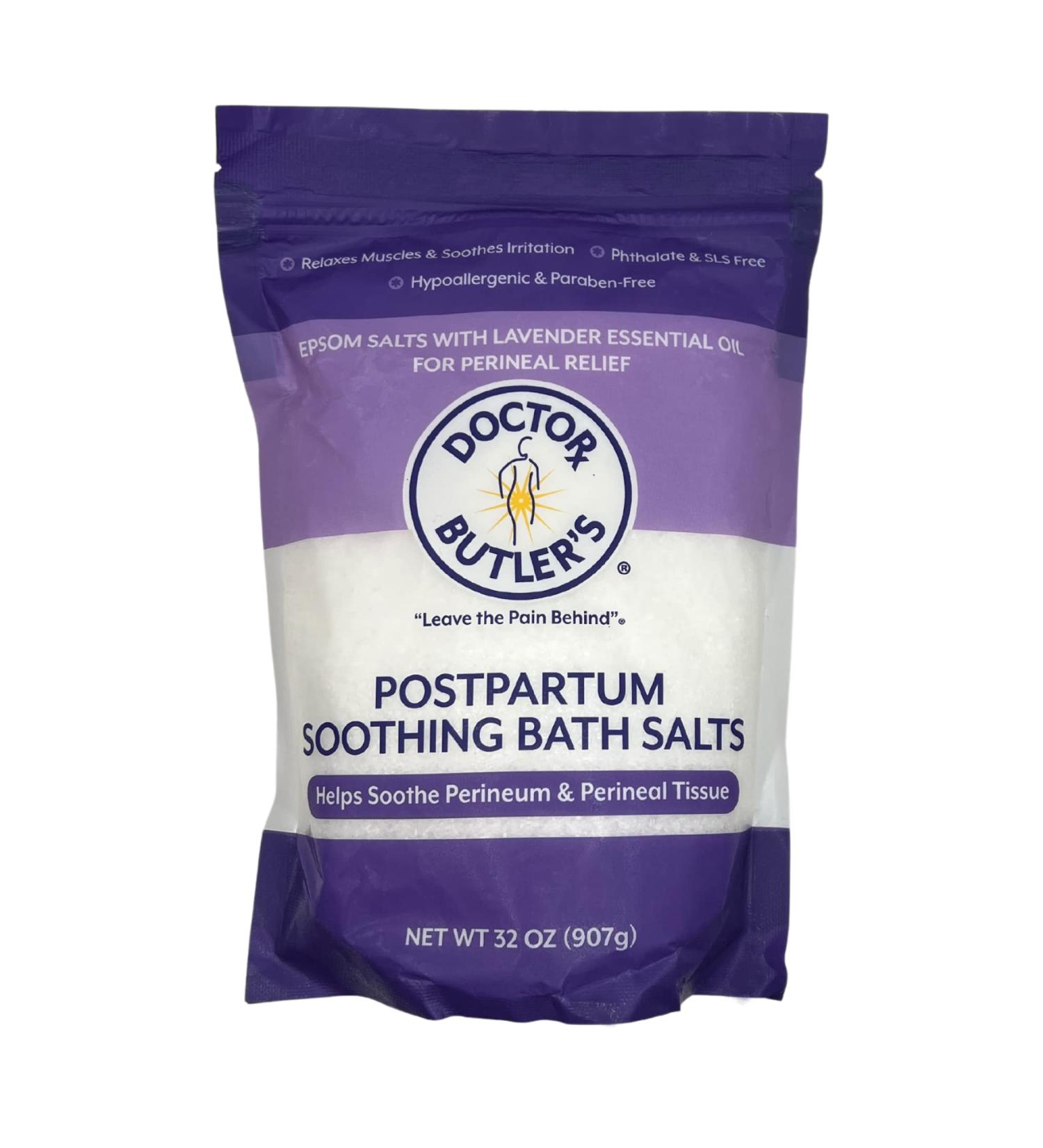Doctor Butler's Postpartum Soothing Epsom Bath Salts for Women - Postpartum Recovery, Hemorrhoids Relief, Perineal Tissue Soothing (32 oz) - Buy Online on SooperMarket.com