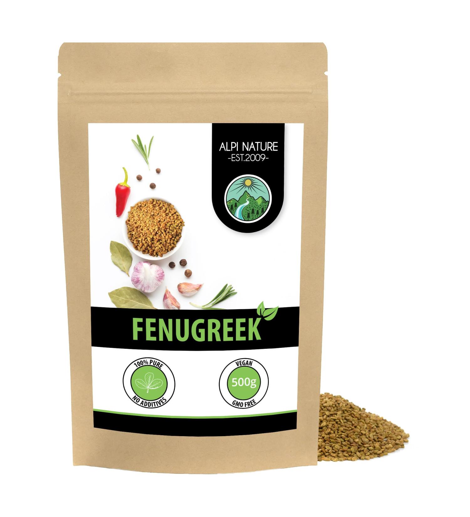 Fenugreek Seeds 500g 1.1 lb - 100% Natural, Whole Seeds, Vegan - No Additives - Pack of 1 - Buy Online on SooperMarket.com