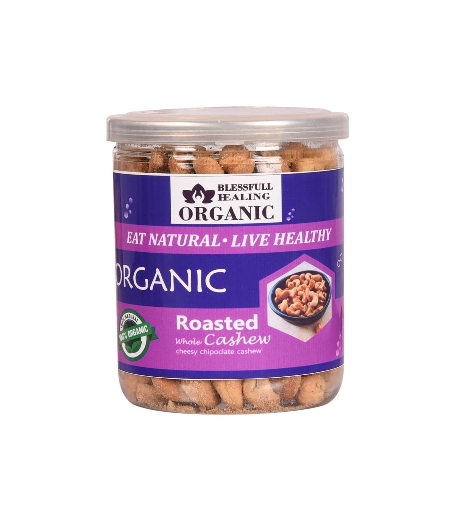 Blessfull Healing Organic Natural Vegan Cheesy Chipotle Roasted Whole Cashew Nuts Crunchy Kaju 250 Gram - Buy Online on SooperMarket.com