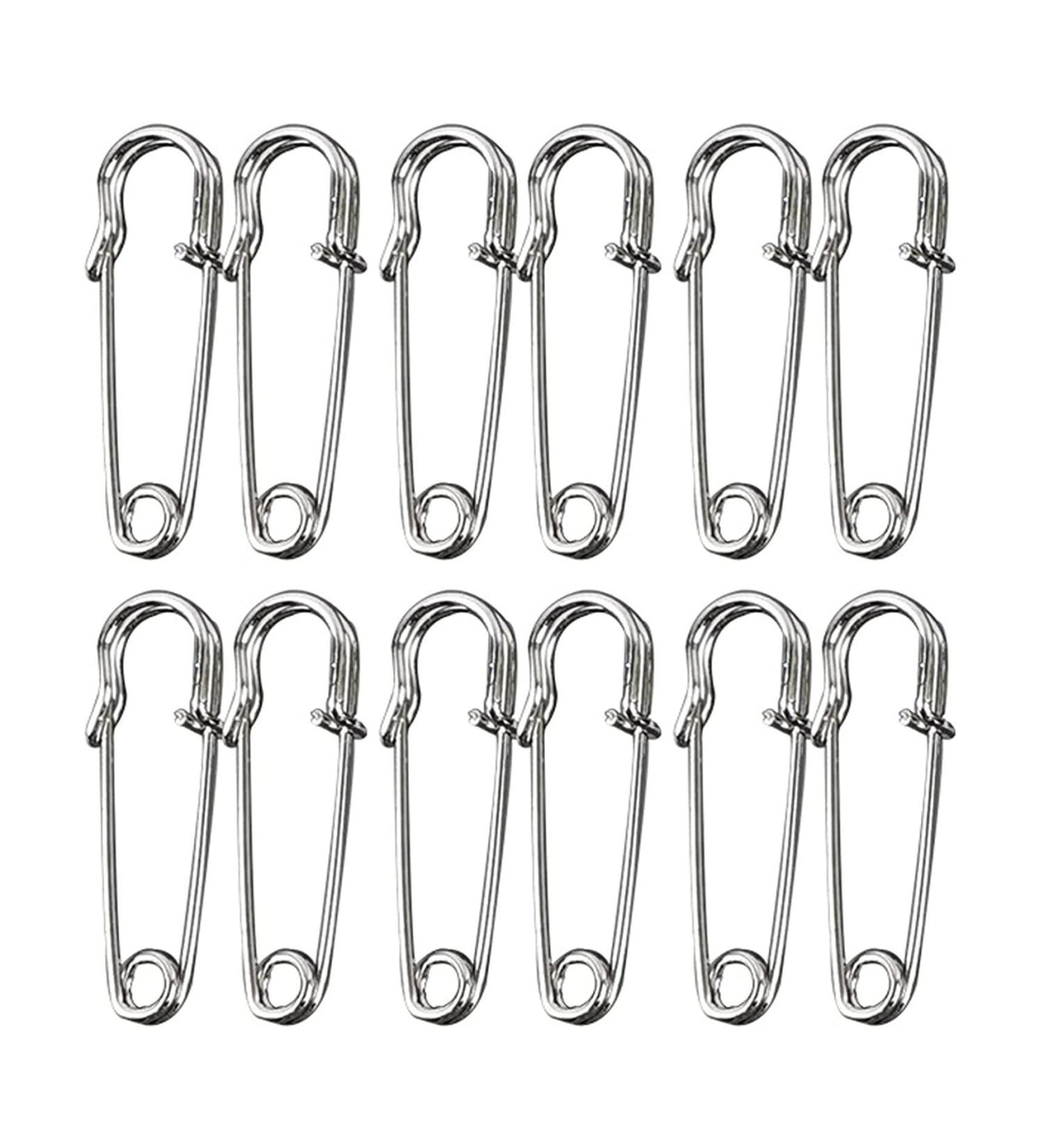 12 Pack Heavy Duty 75mm 3'' Silver Safety Pins for Clothes, Crafts, and Blankets - Buy Online on SooperMarket.com