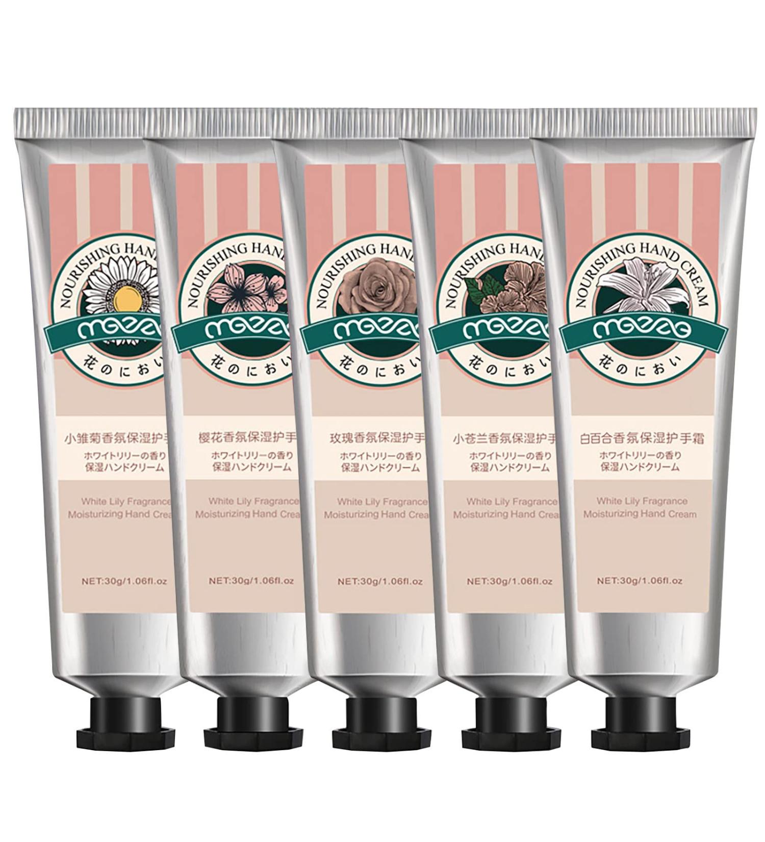 Plant Fragrance Hand Cream Gift Set - 5 Mini Moisturizers for Cracked Hands | Best Hand Care Cream | Hydrating 1g Each - Buy Online on SooperMarket.com