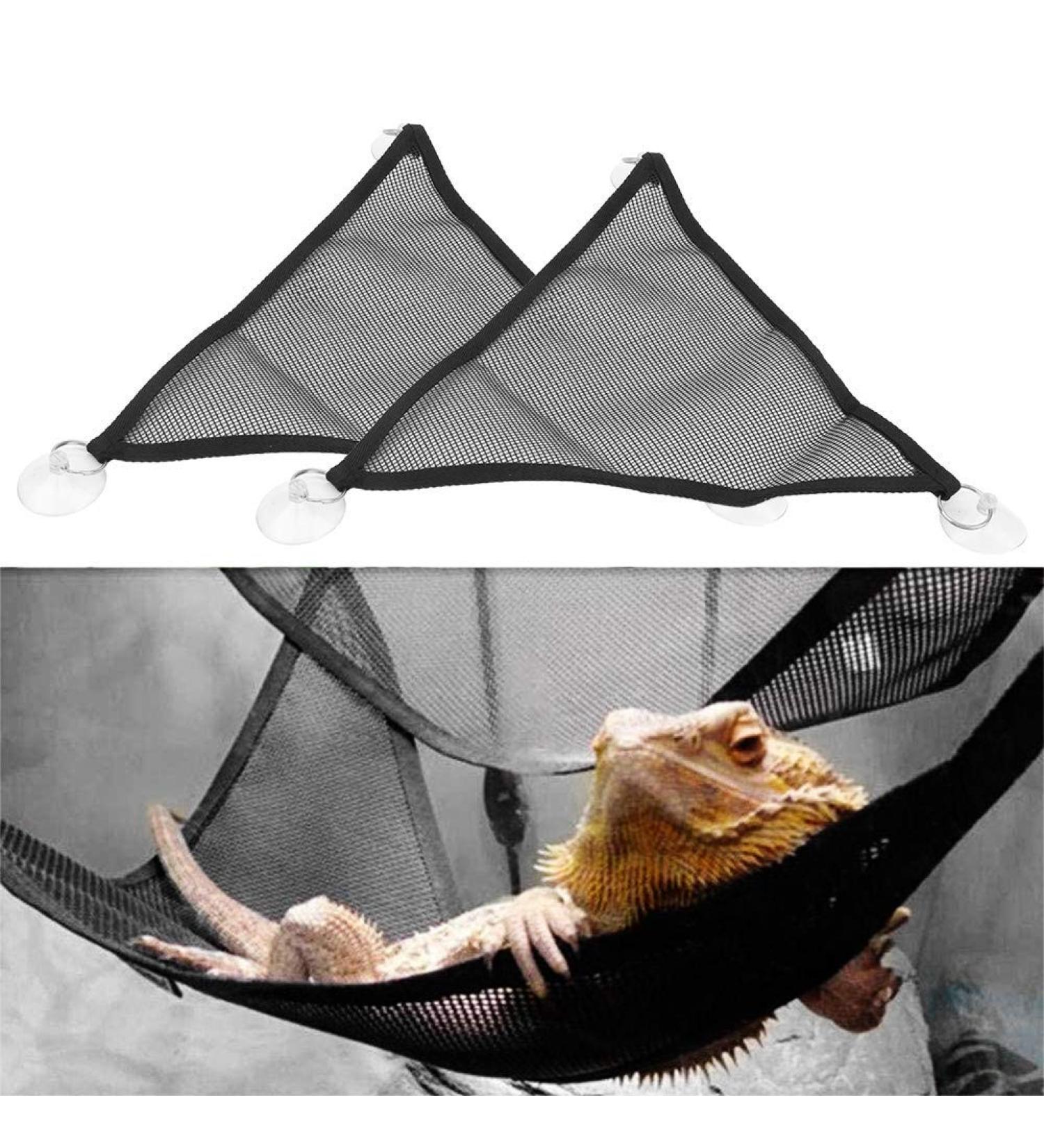 Alvinlite 2 Pieces Breathable Mesh Reptile Hammocks with Suction Cups Ideal for Bearded Dragons and Lizards - Buy Online on SooperMarket.com