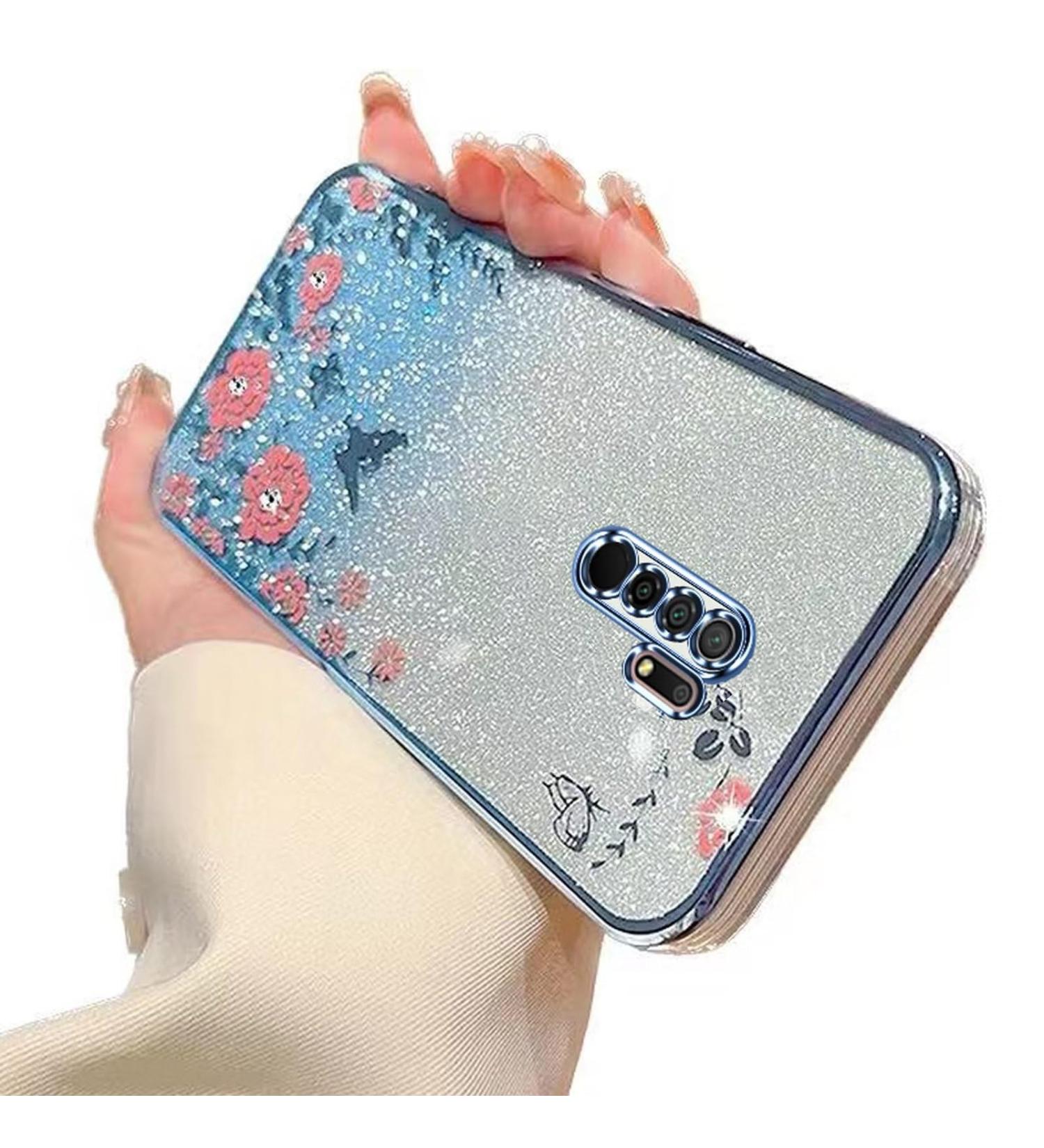 Tivenfezk Nadoli Glitter Diamond Case for Xiaomi Redmi 9 - Sparkle Flower Butterfly Soft Silicone Cover - Shiny Rhinestone Protective Frame - Buy Online on SooperMarket.com