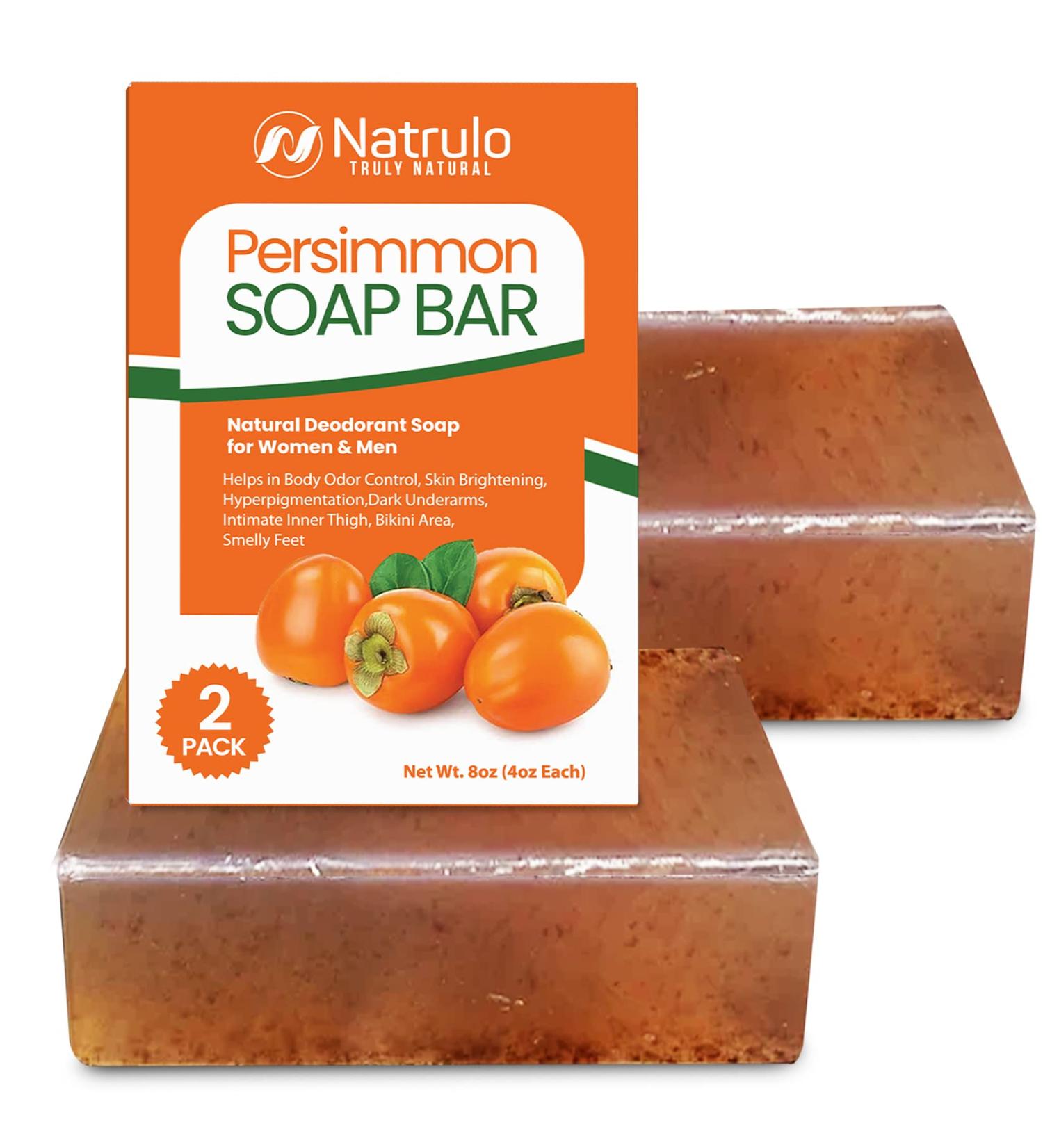 Persimmon Soap Bar for Body Odor Control & Brightening | Deodorizing Body Wash with Japanese Persimmon & Green Tea Extract | Eliminates Nonenal Odor, Hyperpigmentation, Dark Underarms - Buy Online on SooperMarket.com